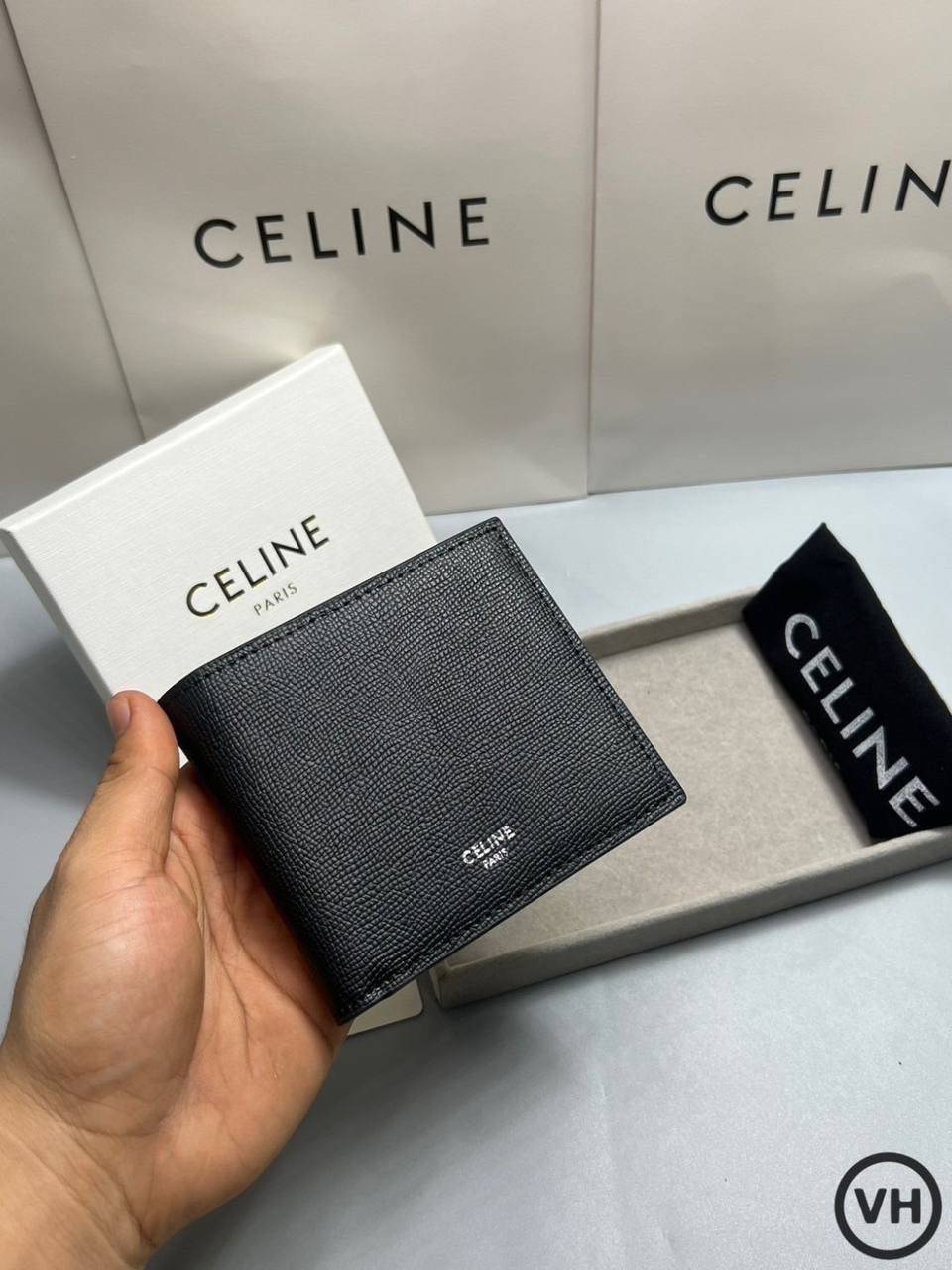 ORI หนังแท้ | CELINE Bi-fold Wallet / CELINE Wallet กระเป๋าสตางค์ใบสั้น กระเป๋าสตางค์ซีลีนผู้ชาย