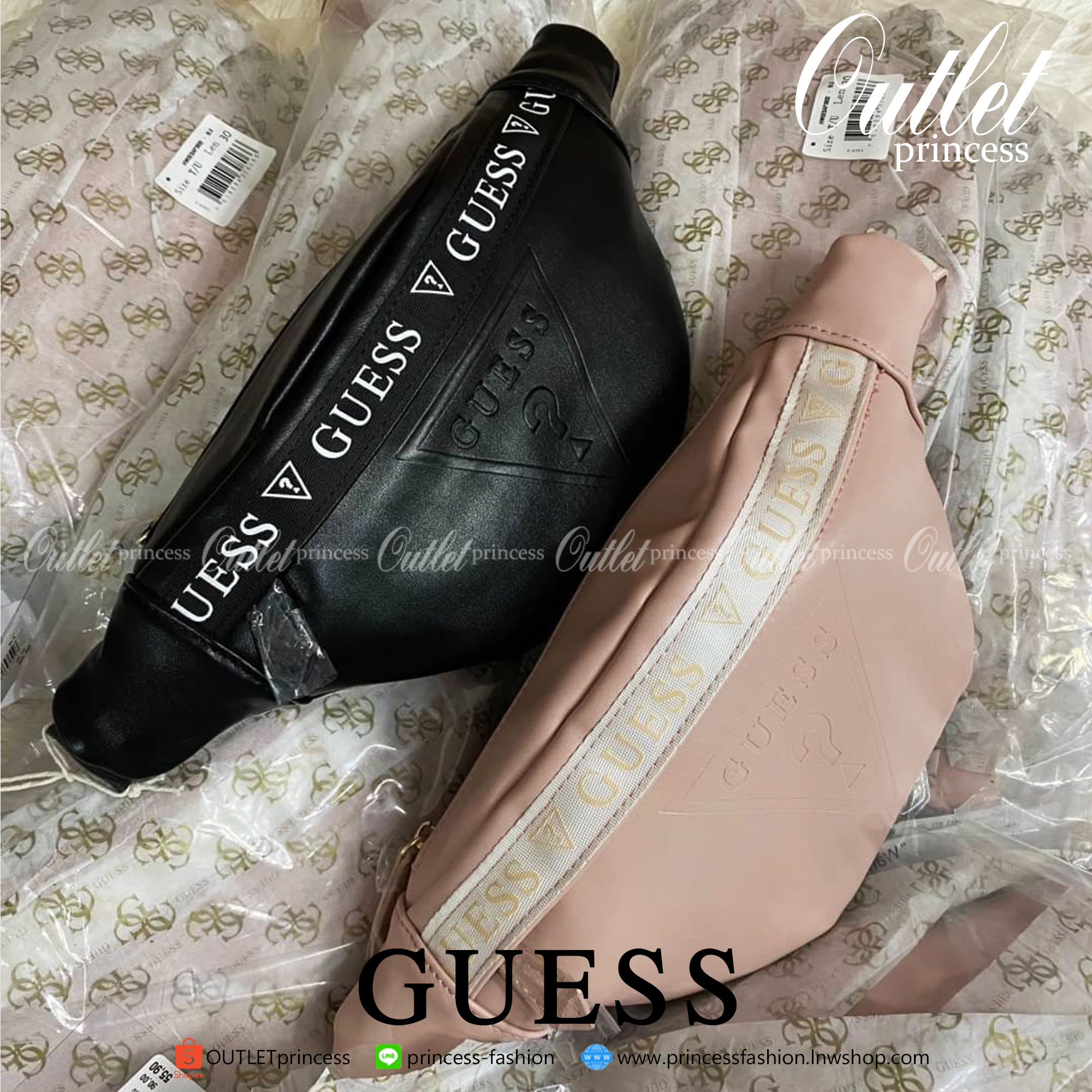 GUESS GESABEL GYM FANNY PACK กระเป๋าหนังคาดเอว/อก