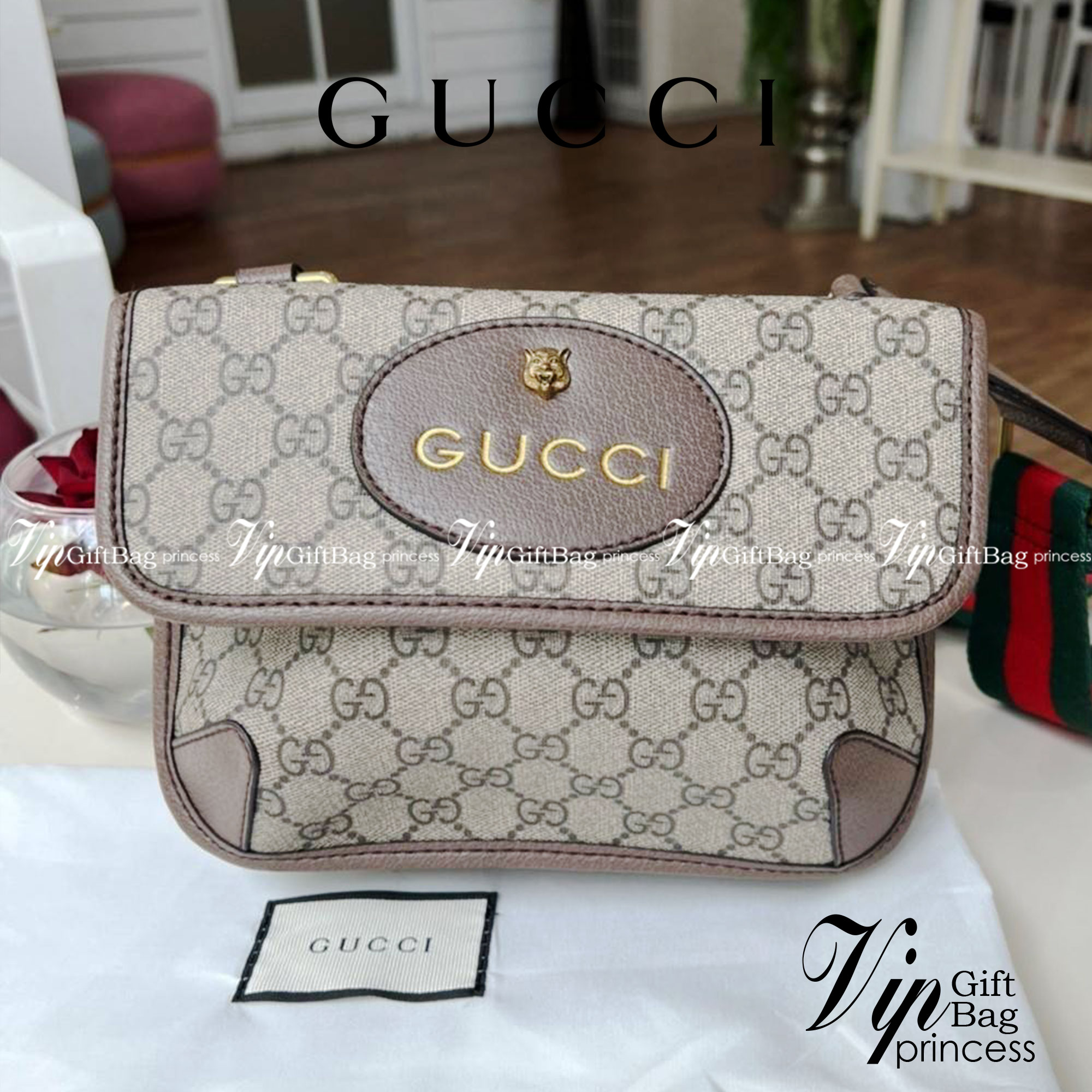Gucci Neo Vintage Belt Bag / Gucci Ophidia Belt Bag กระเป๋าสะพายข้าง วัสดุผ้าใบ GG Supreme เปิดปิดแม่เหล็ก มี3ช่องแยกกันเป็นสัดส่วน ซับในผ้าฝ้ายและลินิน สายปรับระดับได้ ถอดสายไม่ได้