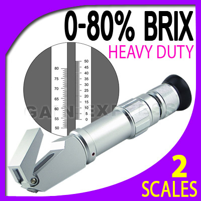 เครื่องวัดความหวาน Brix ในน้ำผลไม้ เครื่องดื่ม น้ำเชื่อม วัดได้กว้าง 0-80% ATC Brix รุ่น RHBO-80