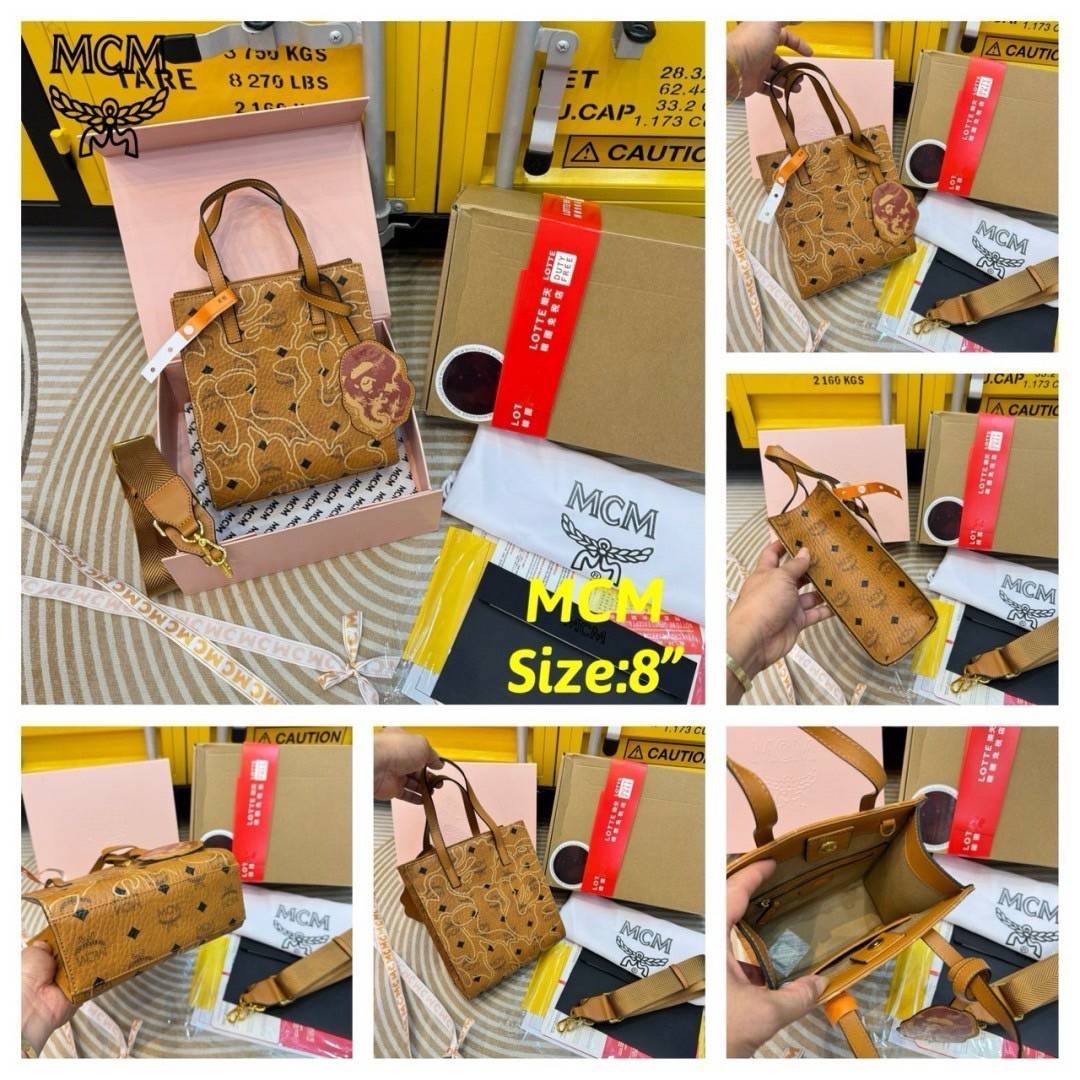 M.C.M X BAPE AREN TOTE IN VISETOS กระเป๋าทรงโท้ท รุ่นใหม่ BAPE® CAMO สวยเท่ เกรดไฮเอน 1:1 ใช้งานต่างประเทศได้