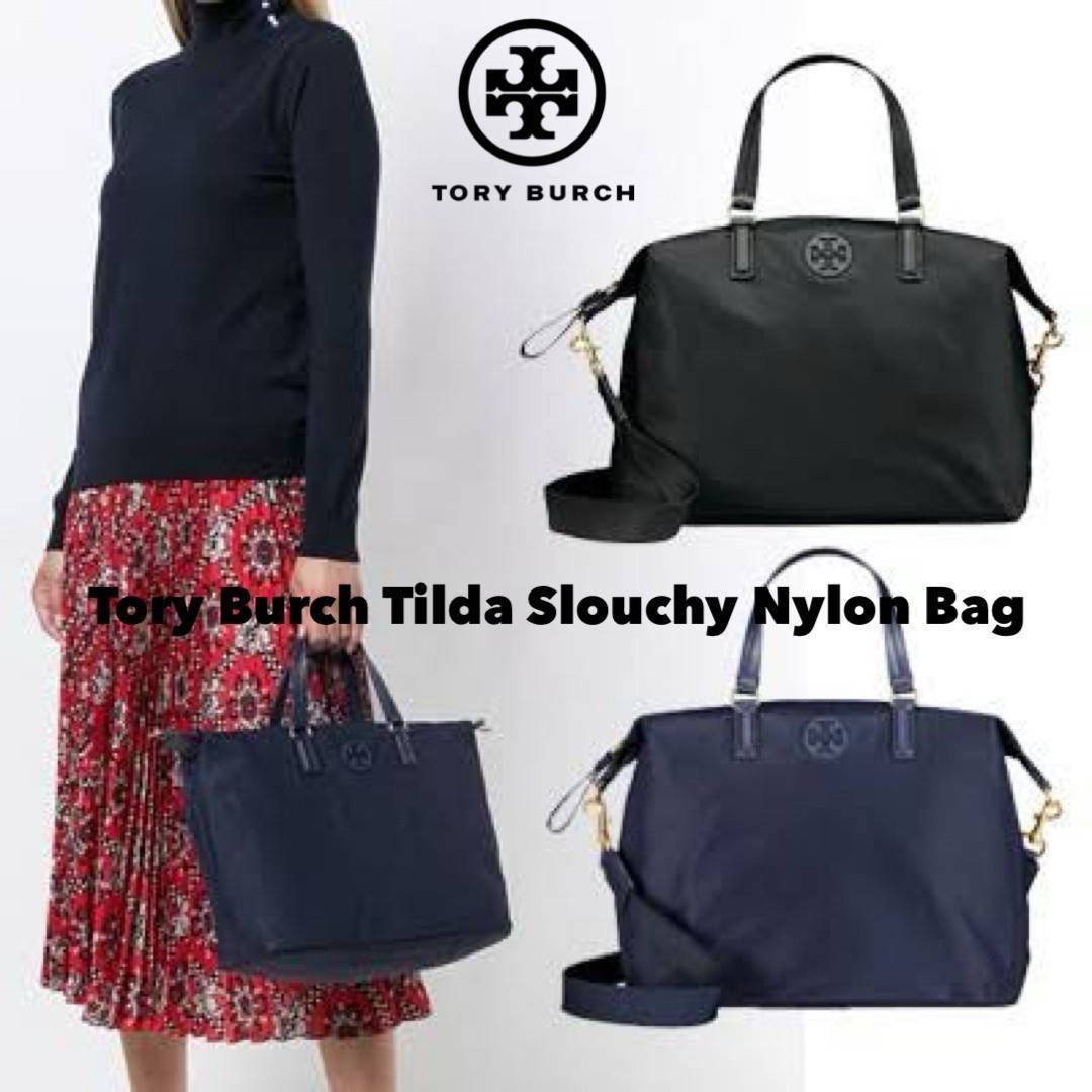 Tory Burch Tilda Slouchy Nylon Bag / Tory Tote Bag กระเป๋าสะพายดีไซน์เรียบง่าย น้ำหนักเบา จุของได้เยอะ เกรดออริ สลับแท้ 1:1 ใช้งานต่างประเทศได้