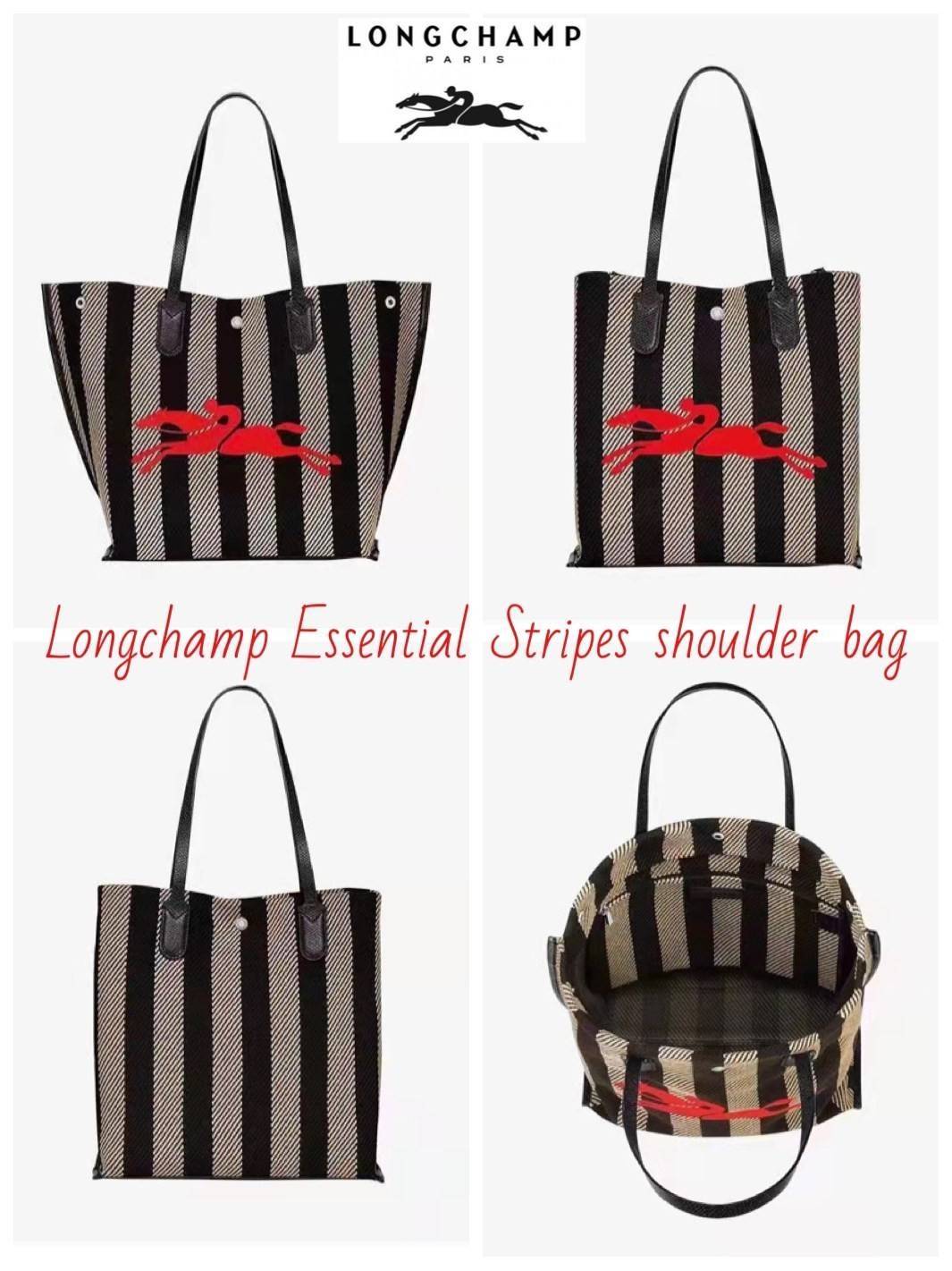 Longchamp Essential Stripes shoulder bag อีกหนึ่งคอลเลคชั่นสำหรับใครที่ต้องการกระเป๋าแบบใช้งานได้ในหลาย ๆ โอกาส การเลือกกระเป๋าขนาดเล็กย่อมไม่สะดวกและไม่ครอบคลุมต่อการใช้สอยอย่างแน่นอน Longchamp รุ่นนี้สามารถตอบโจทย์ ในการใช้งานที่หลากหลายขึ้น เพราะบางครั