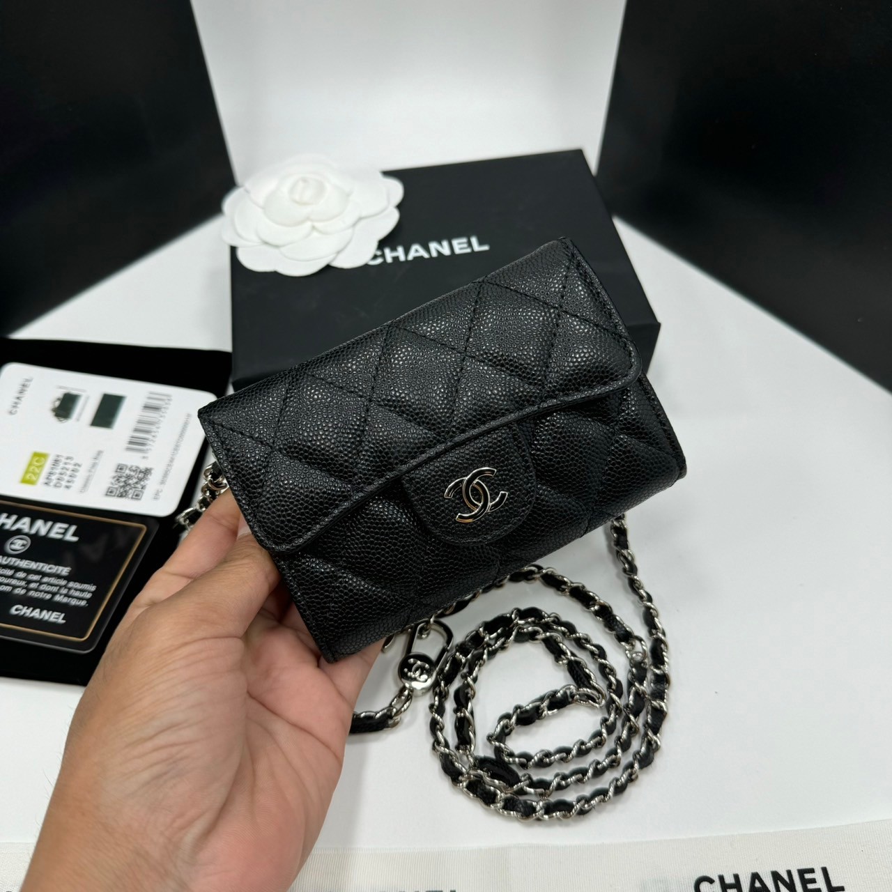 CHANEL mini wallet on chain crossbody กระเป๋าสตางค์พร้อมสายสะพายไซส์มินิ เกรดออริ 1:1 ใช้งานต่างประเทศได้ ภาพถ่ายจากงานขายจริง