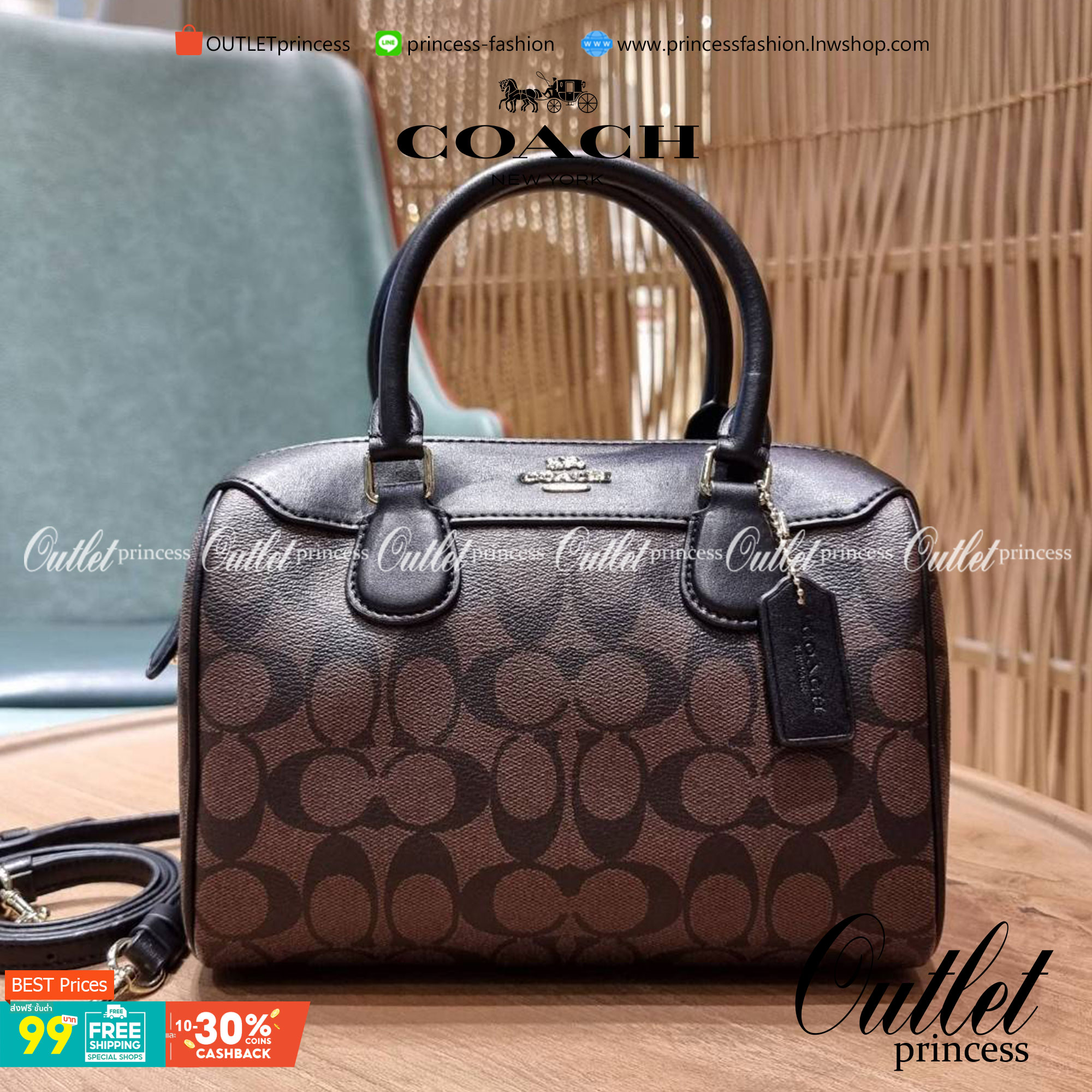 COACH F32203 MINI BENNETT SATCHEL IN SIGNATURE CANVAS กลับมาอีกครั้ง!! กับกระเป๋าทรงหมอนยอดฮิต 🥳 มีกี่สีก็ขายหมด วัสดุหนังแคนวาสเคลือบลาย ทรงสวยใช้งานได้ทุกโอกาส ภายในโล่งกว้างใส่ของได้เยอะ มีหูจับในตัว และสายสะพาย crossbody ปรับได้ตามตัว ใบนี้ไม่