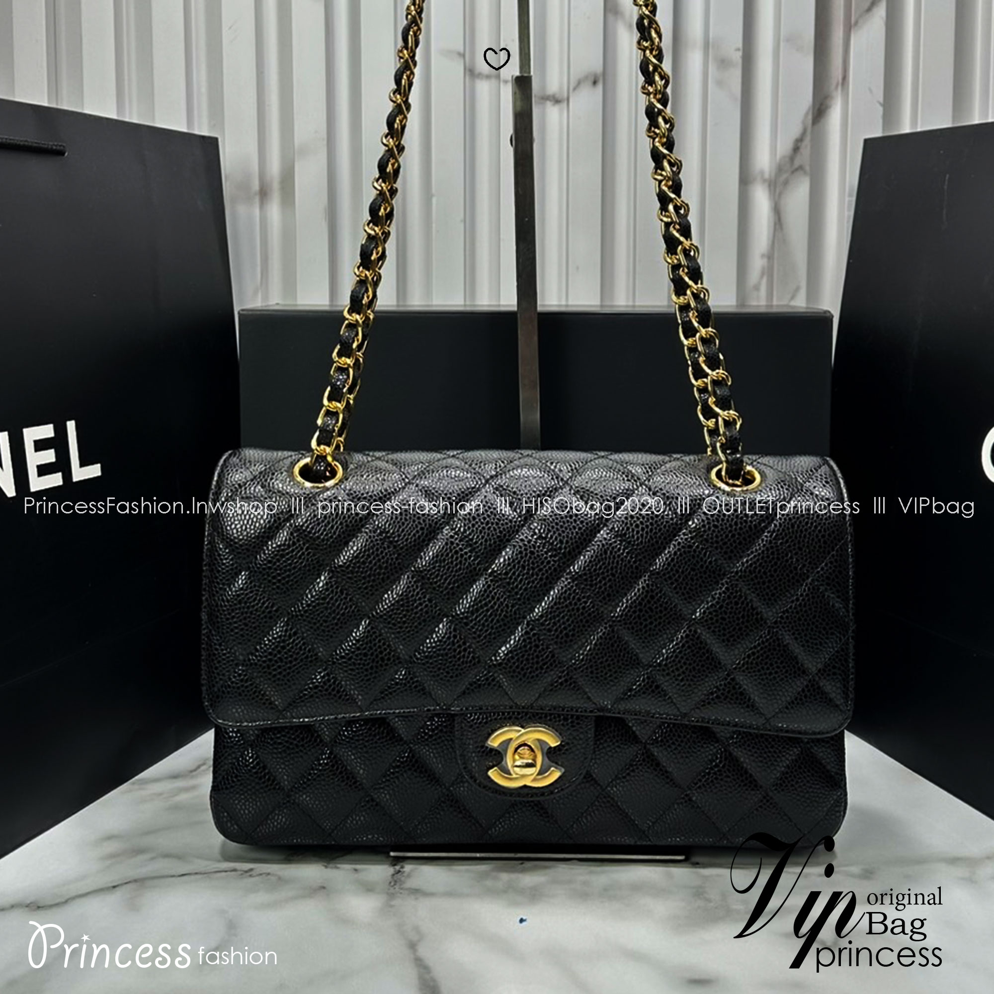 ORI หนังแท้ | ORI หนังแท้ | CHANEL Classic 25cm shoulder bag กระเป๋าสะพายรุ่นยอดนิยม หรูหราระดับตำนาน สวยงามเหนือกาลเวลา
