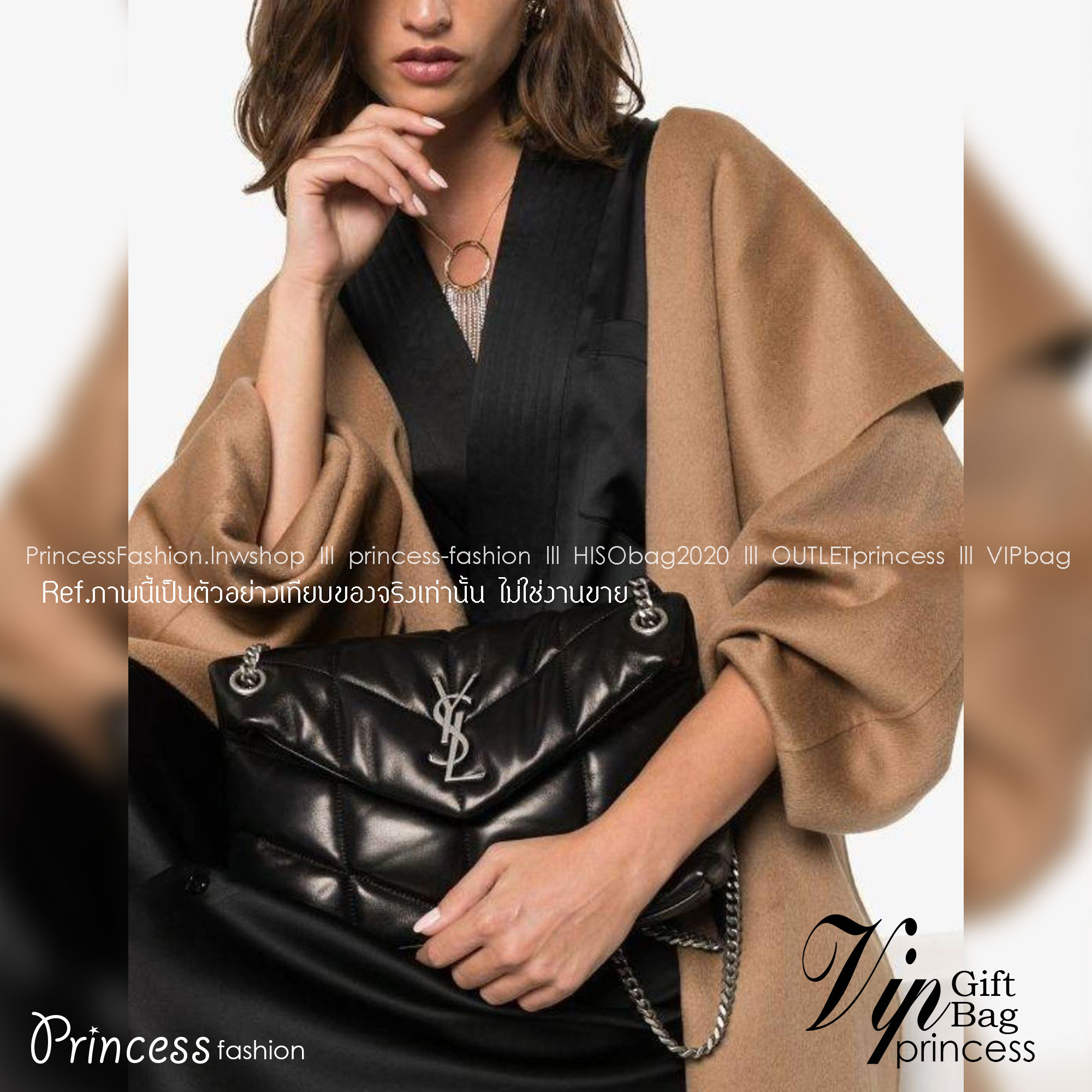 YSL PUFFER SMALL CHAIN BAG IN QUILTED / Yves Saint laurent puffer small chain bag in quilted กระเป๋าสะพายรุ่นยอดนิยม ทรงสวย ใช้ได้บ่อยไม่มีเบื่อ วัสดุหนังสัมผัสนิ่มมือ ดีไซน์เรียบหรู