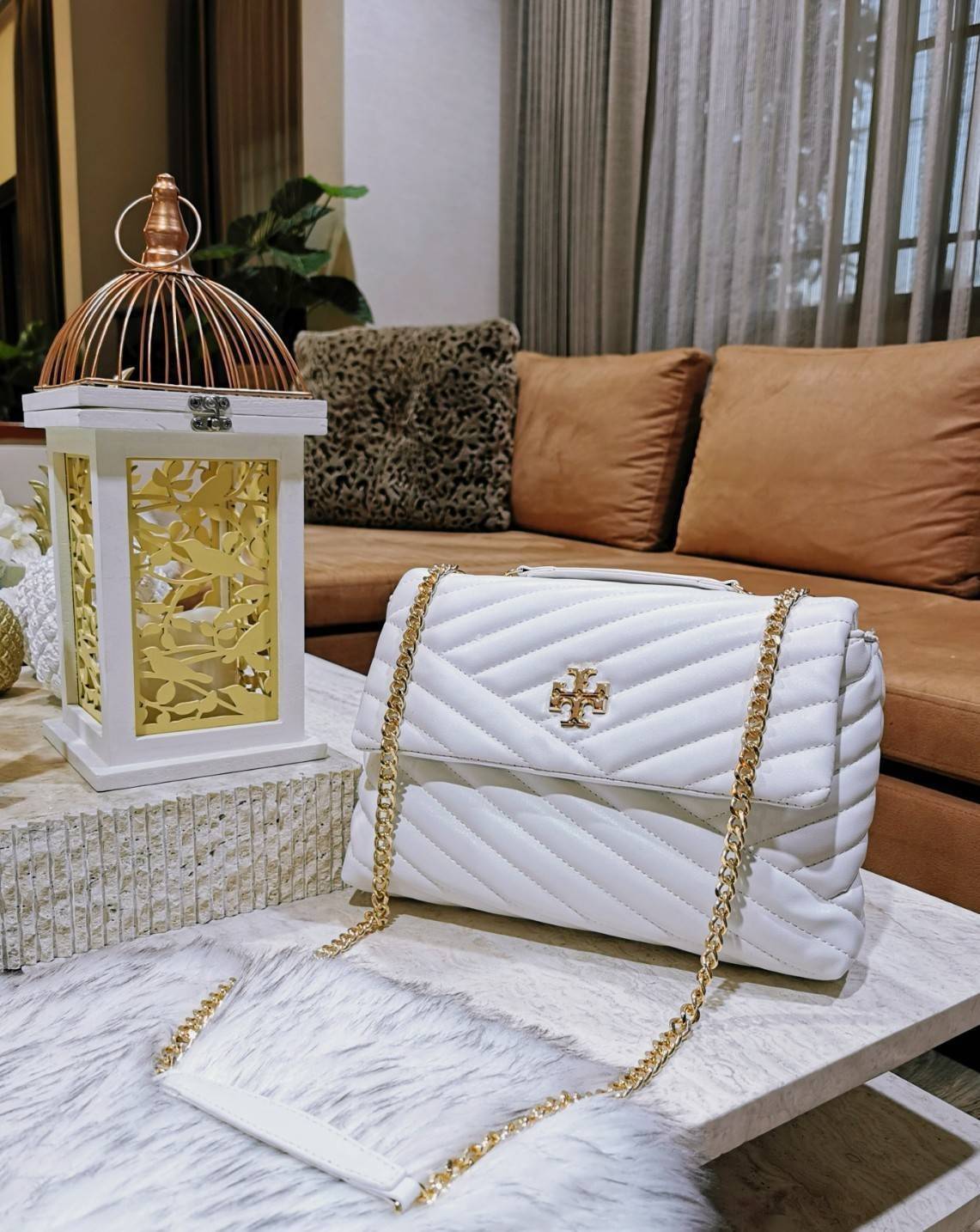 OUTLET ของแท้ 💯% 】Tory Burch Factory Outlet Quilted Chain Crossbody Sling Bag กระเป๋าสะพายรุ่นแนะนำจาก Tory Burch Factory