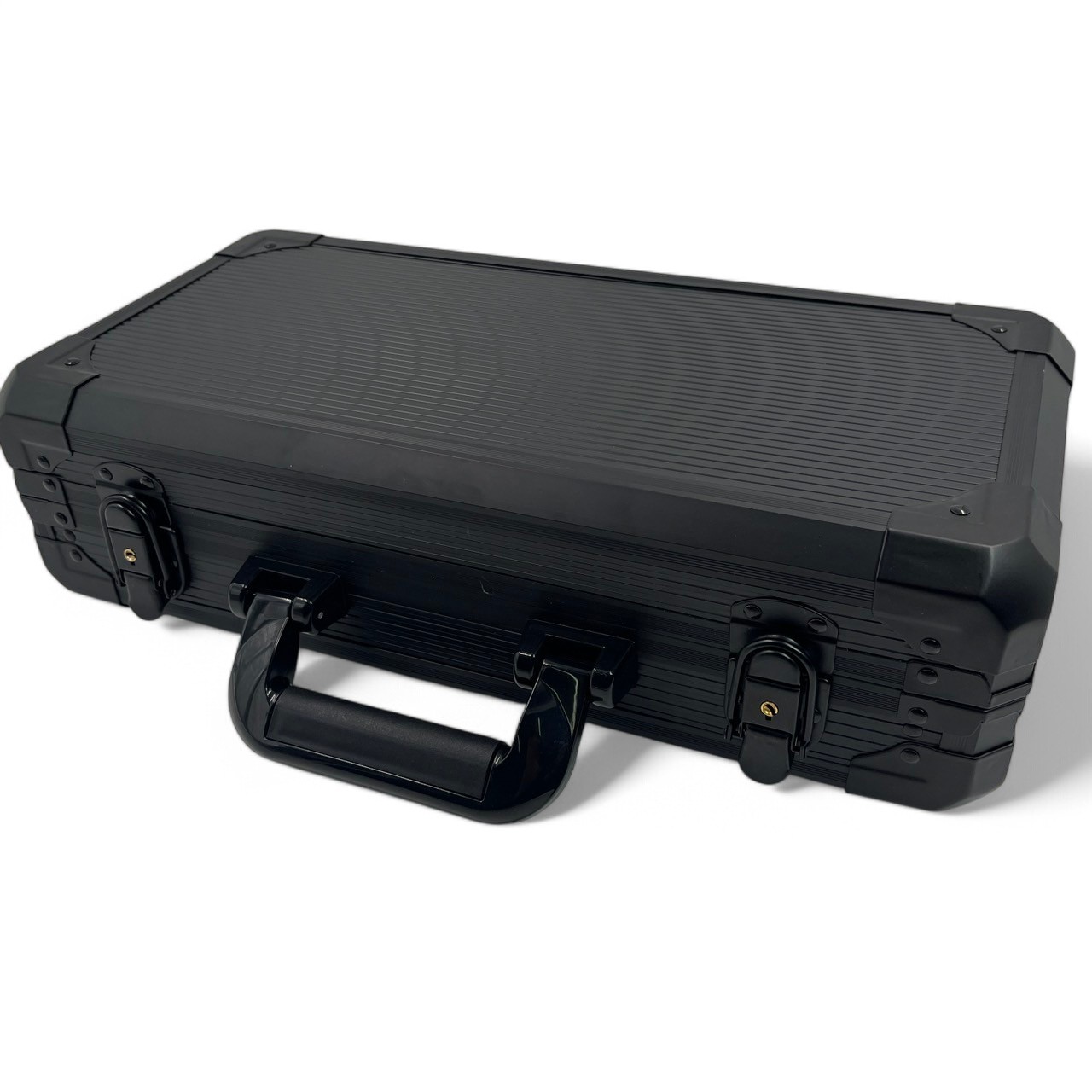 กระเป๋าใส่ชิพโป๊กเกอร์สีดำทรงหนาสำหรับ 300 เหรียญ