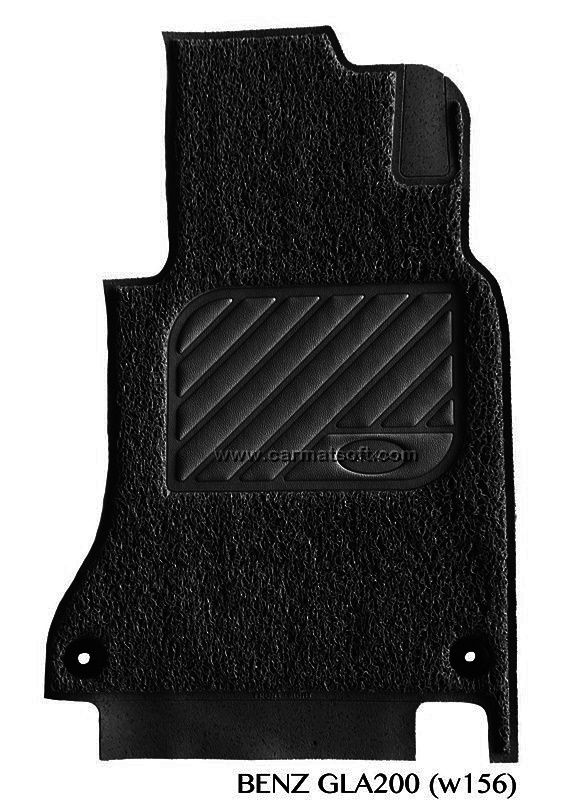 พรมดักฝุ่นไวนิล BENZ GLA200 ,GLA250 W156 H247 พรมดักฝุ่นรีดขอบ สีดำ