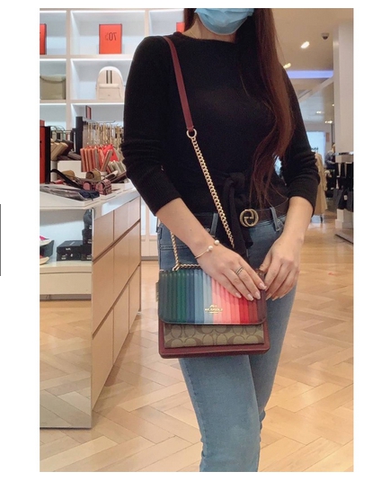 COACH KLARE CROSSBODY WITH RAINBOW LINEAR QUILTING (COACH C1446)