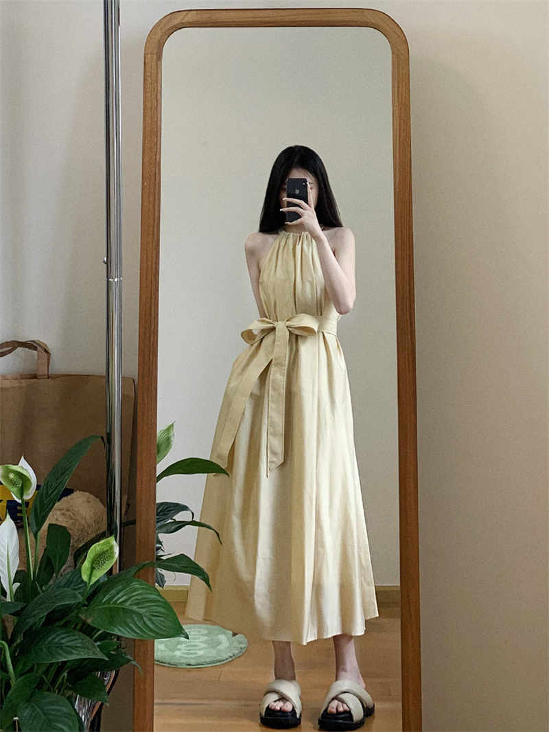 พร้อมส่ง 🧺 Stella dress เดรสตัวยาวแขนกุดสีครีมหวานน่ารักมาก (IN38700)
