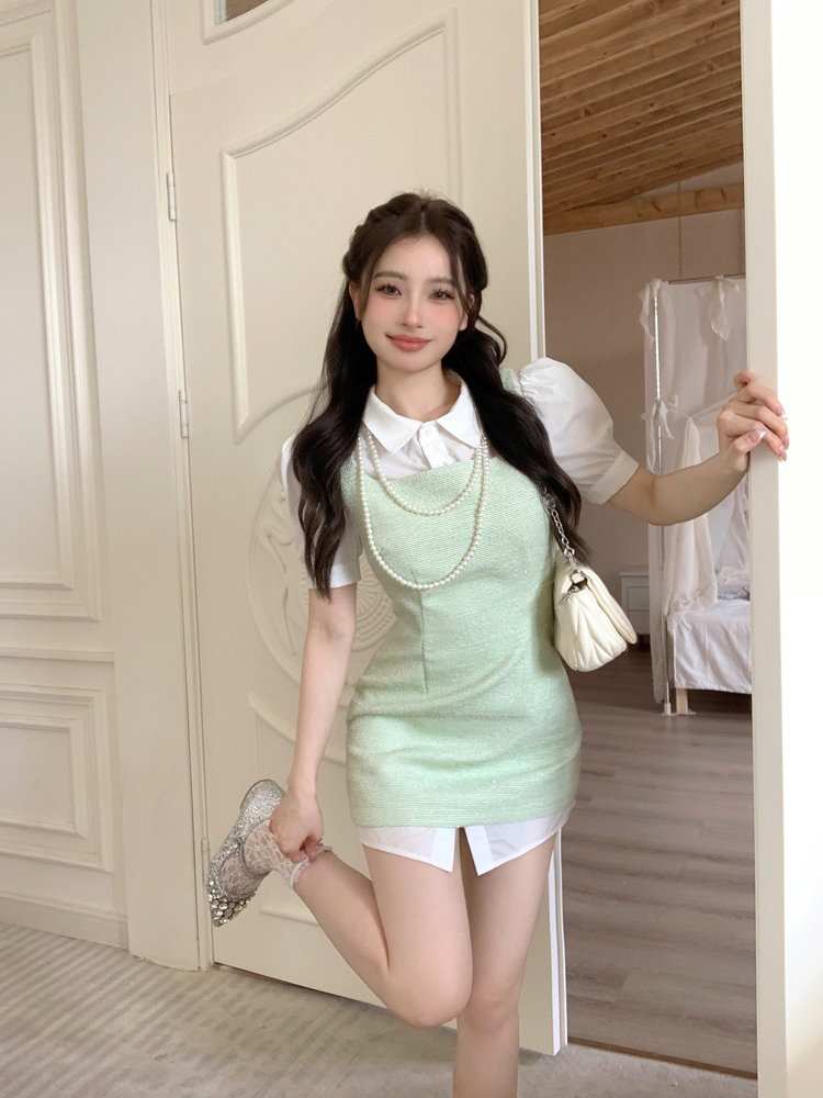 พร้อมส่ง 🎾 Vivian dress เดรสสายเดี่ยวผ้าทวิตทรงสวยรูปดูแพงมาก (IN38610)