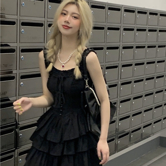 พร้อมส่ง 🌂 Filla dress เดรสสายเดี่ยวแต่งระบายเป็นชั้นๆ (IN37874)