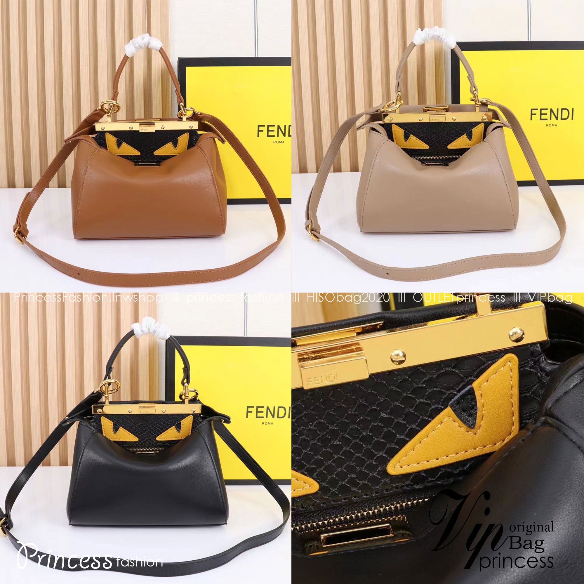 พร้อมส่ง 3 สี FENDI Peekaboo Monster กระเป๋าถือหรือสะพายรูปลักษณ์สวยงามทันสมัย 🧡 เกรดออริจินอล 1:1 สลับแท้ ใช้งานต่างประเทศได้