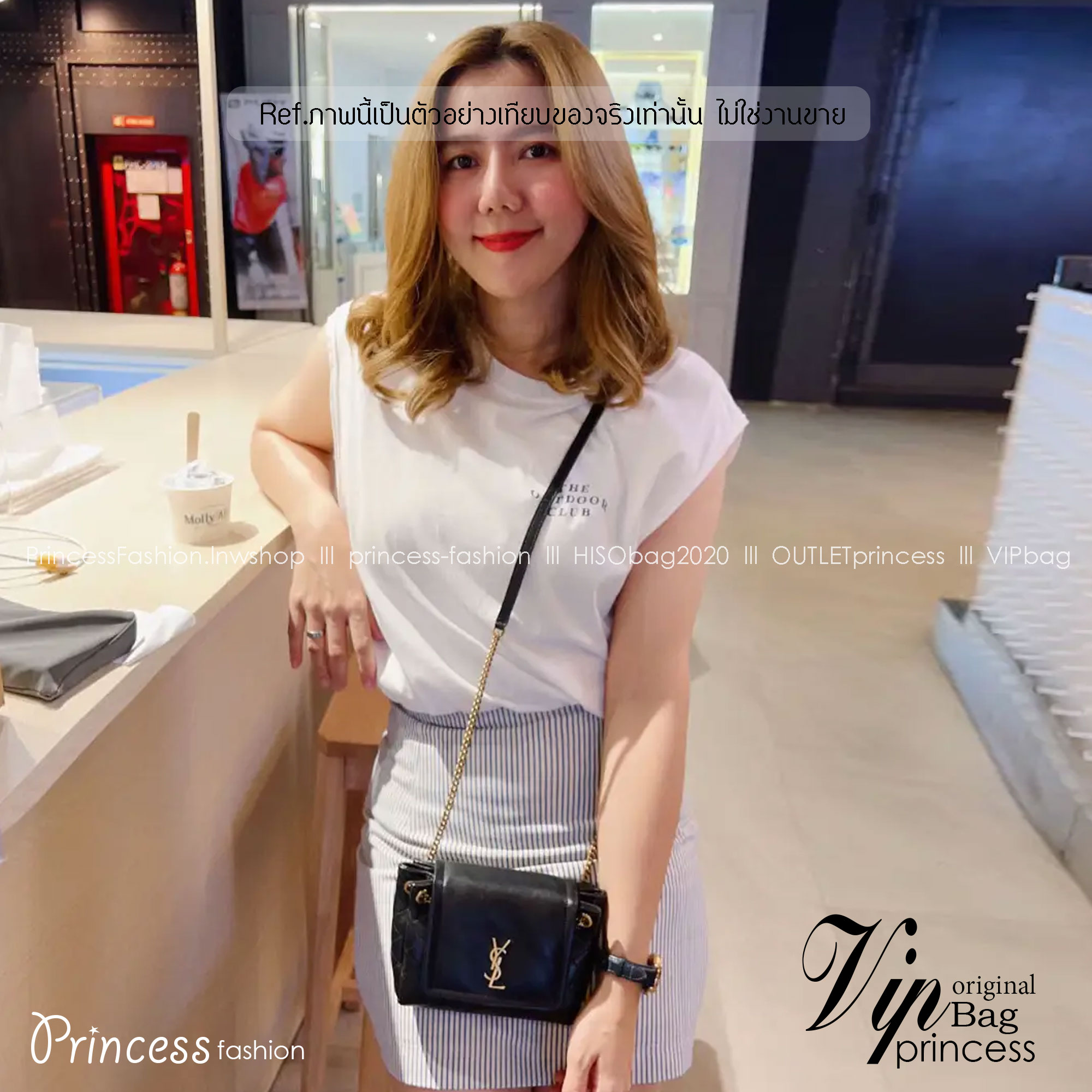 YSL mini nolita Black กระเป๋าสะพายดีไซน์หรูไซส์มินิ เกรดออริ สลับแท้ 1:1 ใช้ต่างประเทศได้ Nolita bag with front flap