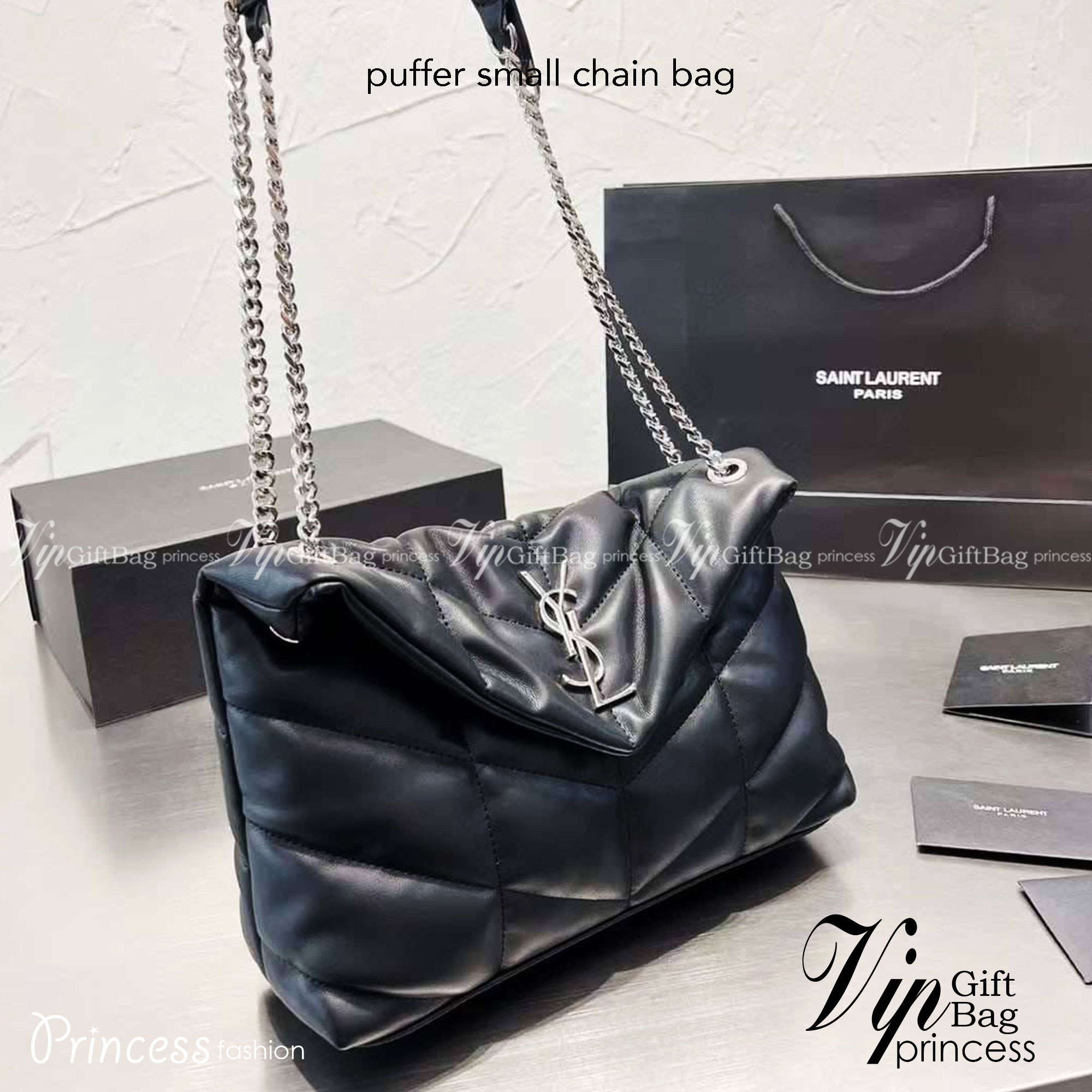 YSL PUFFER SMALL CHAIN BAG IN QUILTED มามุงค่าา ใครเล็งใบนี้มาแล้วน้า งานหนังสวยสมการรอคอย มาแบบครบเซ็ทพร้อมถุงผ้าและกล่อง นอกจากจะซื้อมาใช้เองแล้ว ก็เหมาะซื้อเป็นของขวัญให้คนรู้จักเช่นกันนะคะ
