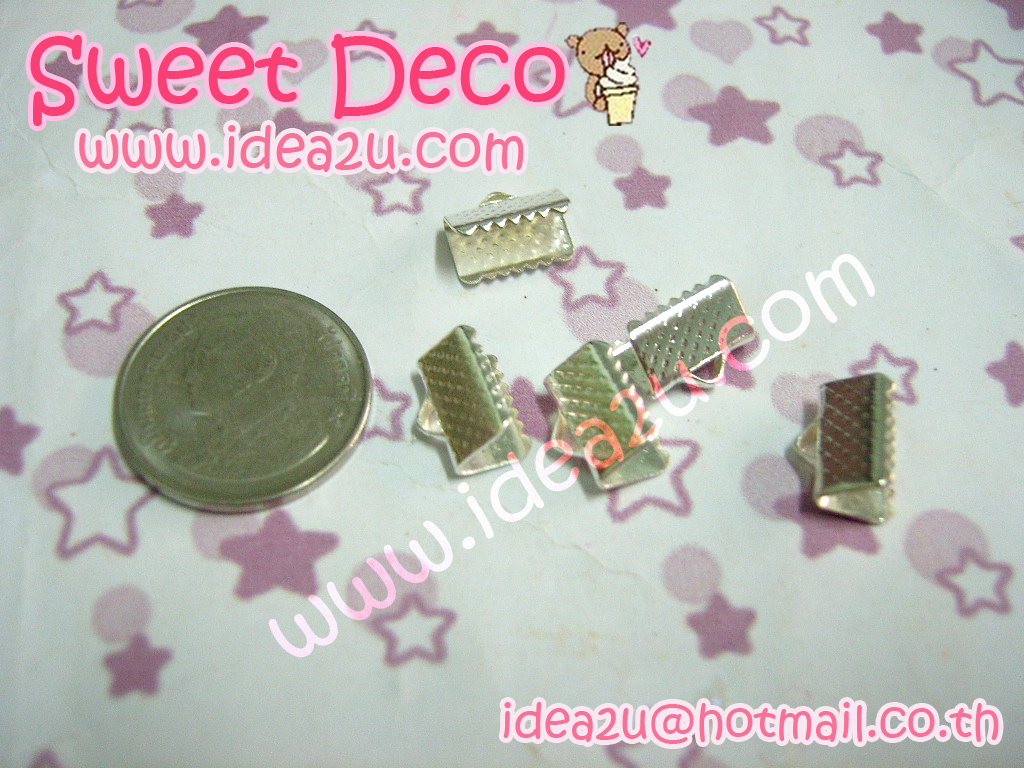 ตัวปิดปมสีเงิน ขนาดกว้าง 1 Cm (10 ชิ้น/แพ็ค)