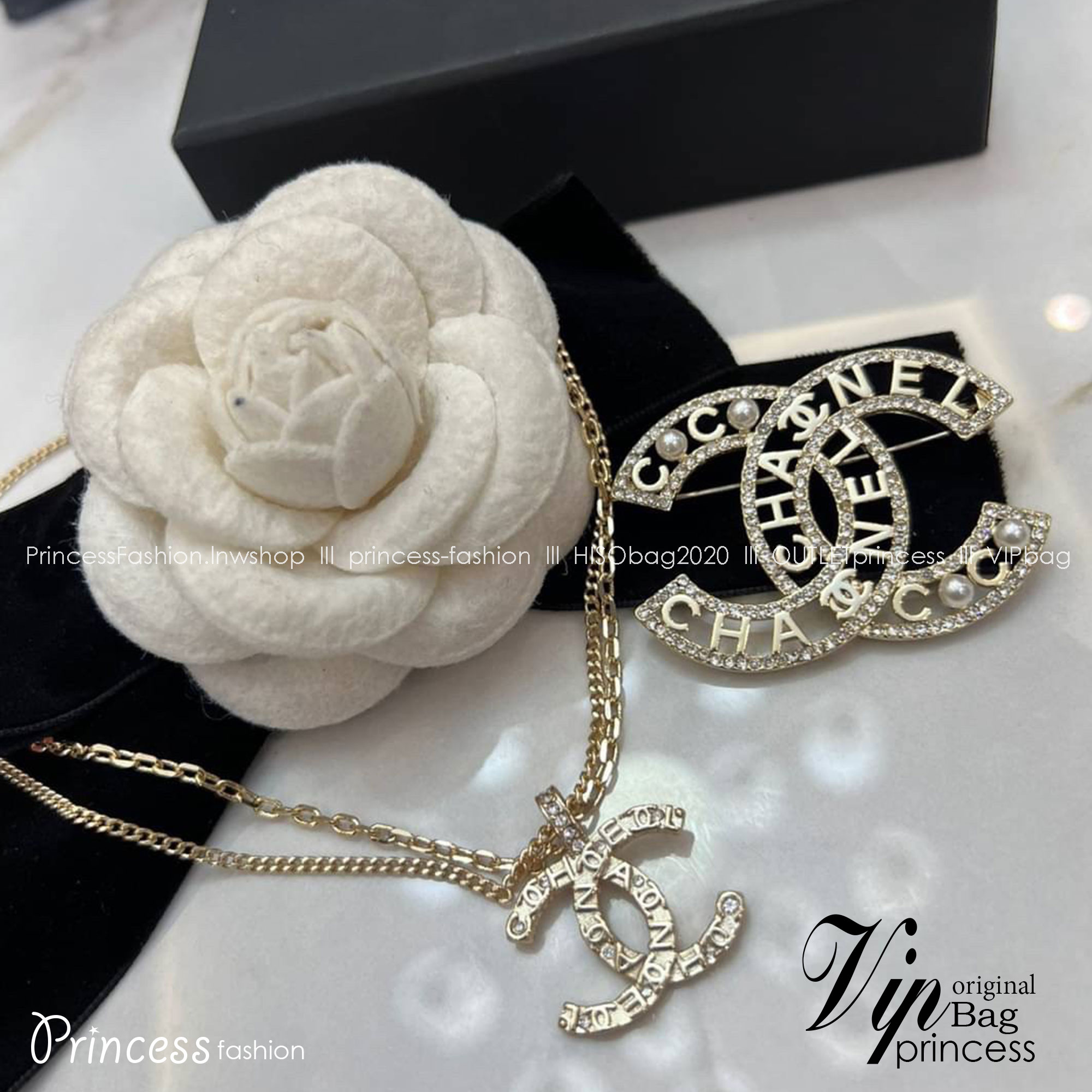 พร้อมส่ง ซื้อ1ได้ถึง2ชิ้น ในเซ็ตเดียว CHANEL JEWELRY SET / Chanel brooch / Chanel necklace ชุดเครื่องประดับครบชุดสุดอลังการ