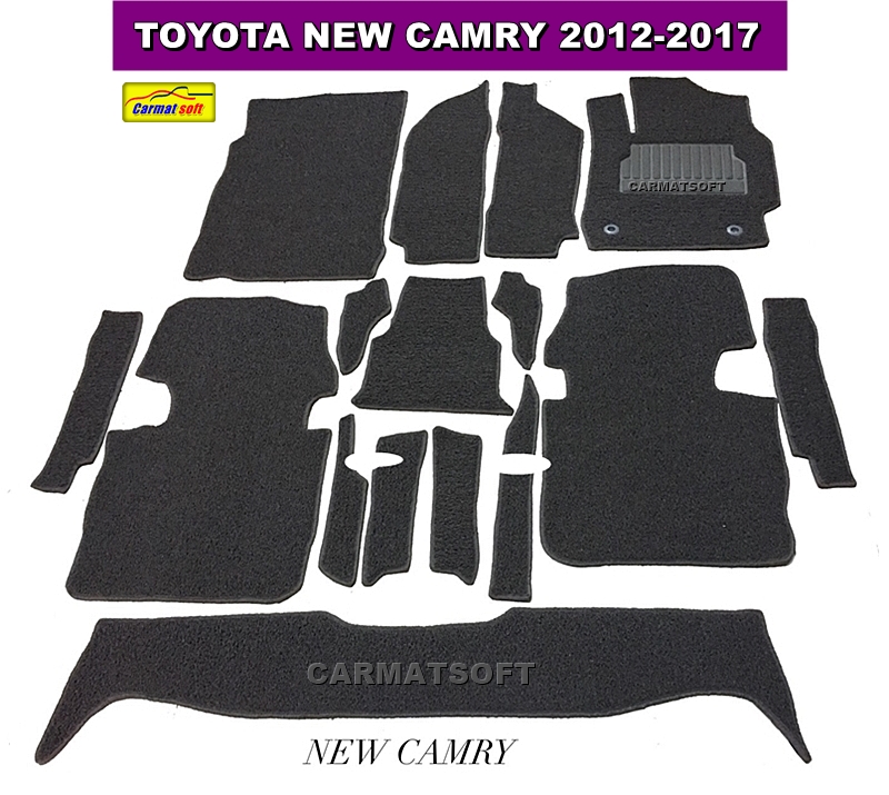 พรมดักฝุ่นไวนิลTOYOTA CAMRY 2012-2018 สีเทา เต็มคัน สวยงาม