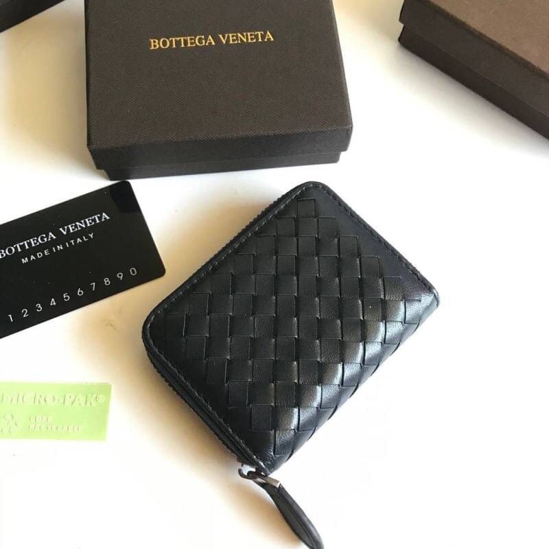 พรีเมี่ยมกิ๊ฟแท้ 100% 】Bottega Veneta Intrecciato Nappa Short Zip Around Wallet