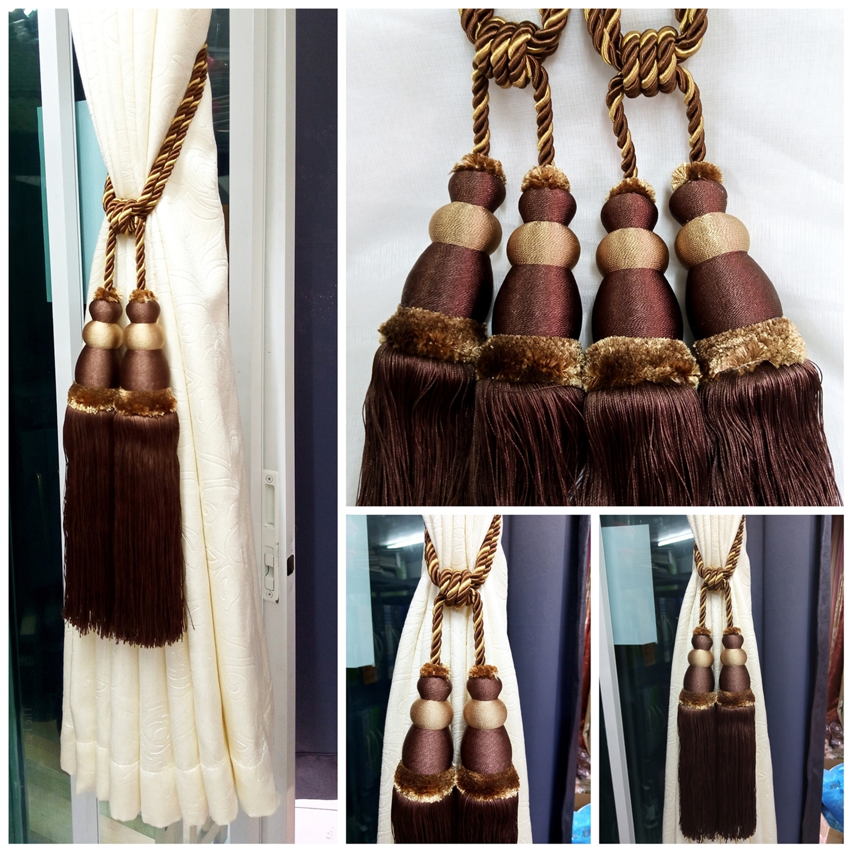 สายรวบผ้าม่าน ขนาดใหญ่ รุ่นชีต้า(CHEETAH) สีน้ำตาล (ราคาต่อชิ้น)