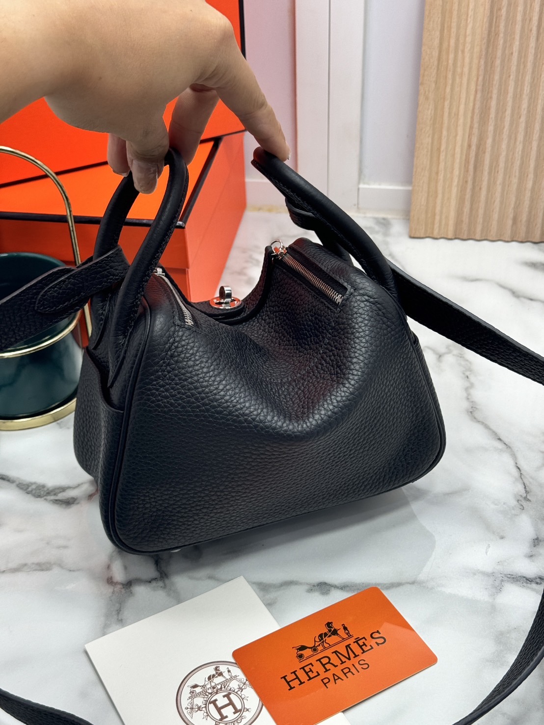 ORI หนังแท้ | HERMES lindy 19cm กระเป๋าสะพาย นิยามความหรูหราระดับมาสเตอร์พีช 🤍 สินค้าเกรดออริจินอล หนังแท้