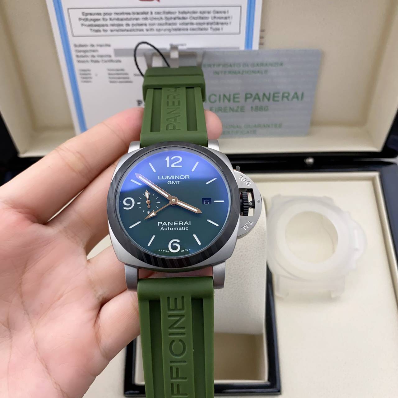 ORI | นาฬิกาพันนาราย PANERAI CC Size 46mm gmt ตั้งได้ ระบบออโต้ เกรดออริจินอล สลับแท้