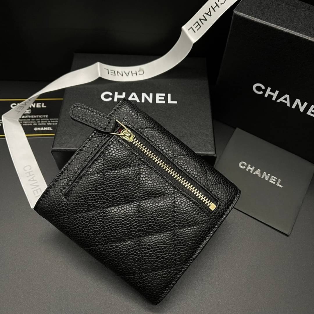Chanel Wallet Trifold Caviar / Chanel Card Holder Zippy / Chanel Coin Zippy กระเป๋าสตางค์ชาแนลใบสั้น 3 พับ กระเป๋าใส่ธนบัตร บัตร ใส่เหรียญ ภายในตามรูป เกรดออริจินอล ภาพถ่ายจากงานขายจริง ใช้งานต่างประเทศได้