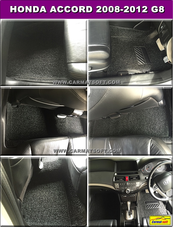 พรมดักฝุ่นไวนิลHONDA ACCORD G8 ปี2008-12 สีดำ เต็มคัน เข้ารูป 12ชิ้น