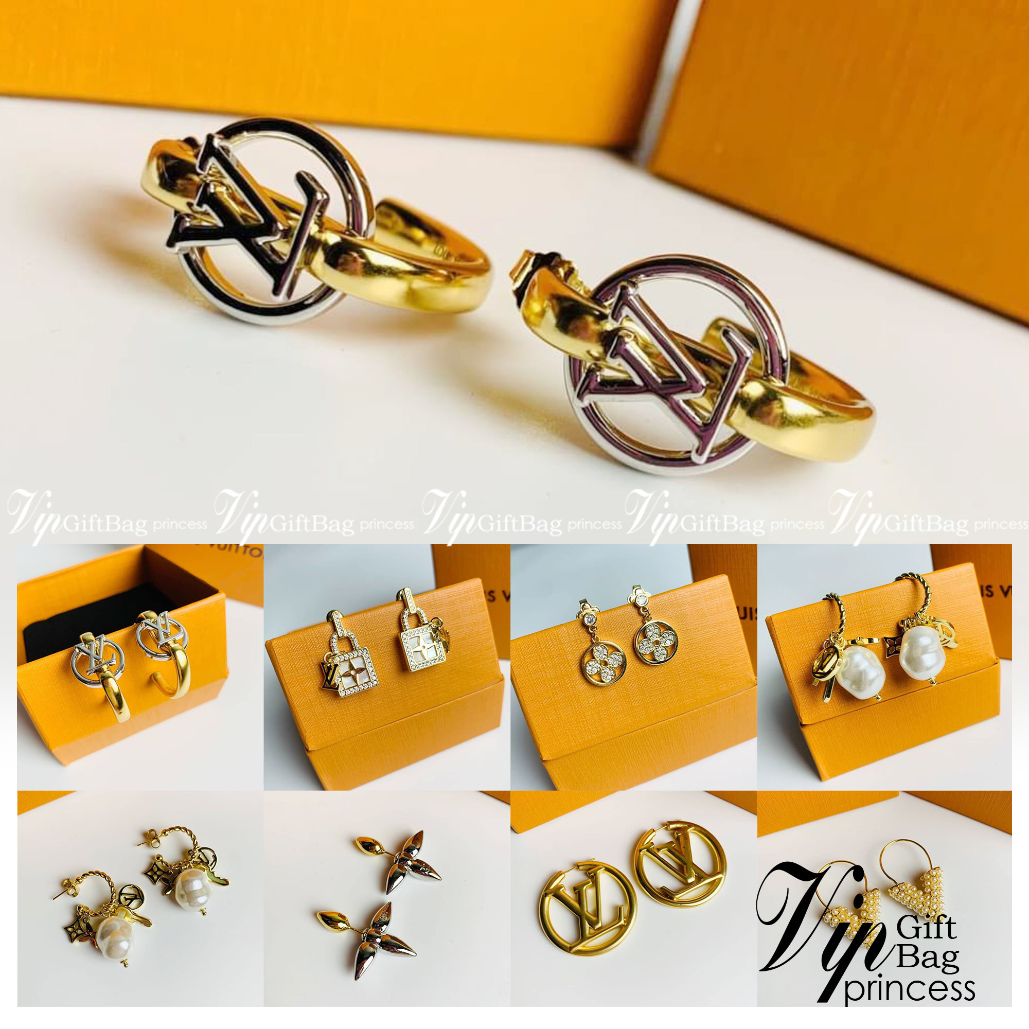 LV earring / Louis Vuitton earring ต่างหูหลุยส์ เกรดออริจินอล งานเคลือบโลหะทอง ไม่ลอกไม่ดำ เงาสวยคล้ายของจริงมากที่สุด สวยหรูหรา ผู้ดี ไฮโซสุดๆ งานเล่นไฟสวยมากค่ะ คอนเฟิม !!!!! เกรดสั่งทำแบบละเอียดที่สุด เก็บรายละเอียดครบ ปั้มโลโก้ สวยมากค่ะ