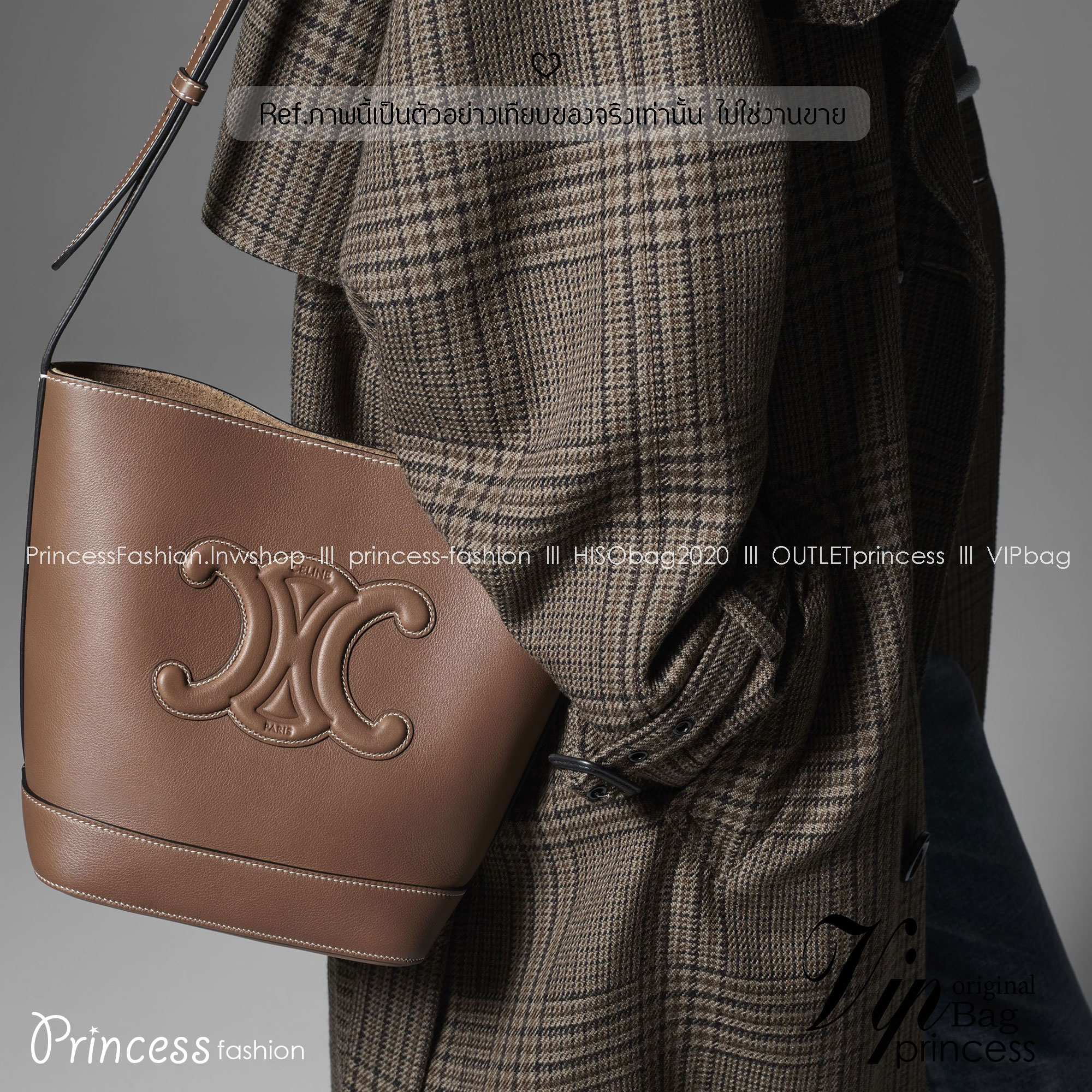 CELINE BUCKET CUIR TRIOMPHE in Smooth กระเป๋าสะพายทรงบัคเก็ต พิเศษพร้อมใบลูกสะดวกใช้งาน รุ่นฮิตข้ามปี งานหนังแท้สวยเรียบหรู ผู้ดีไปอีก