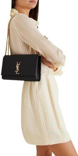 SAINT LAURENT Kate Medium leather shoulder bag VIP GIFT WITH PURCHASE (GWP) พรีเมี่ยมกิ้ฟ Limited Edition จาก YSL DUTY FREE COUNTER วัสดุหนังแกะสังเคราะห์ ลวดลายคล้ายหนังคาเวียร์ หนังสวย ใช้ทน อะไหล่ทองทั้งใบ ด้านหน้าประดับโลโก้แบรนด์ ขนาดกระทัดรัดกำลังดี