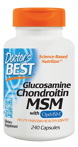 (Pre-order) Doctor's Best Glucosamine Chondroitin MSM with OptiMSM 240 Capsules