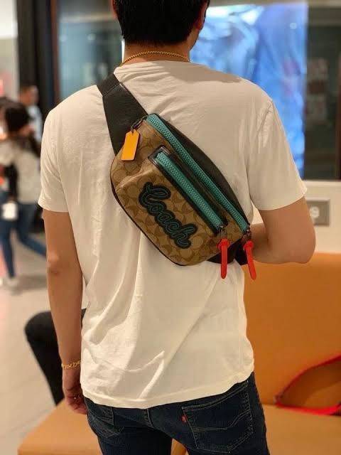 COACH F72931 TERRAIN BELT BAG IN SIGNATURE CANVAS กระเป๋าคาดอกสุดเท่ ขนาดพอเหมาะ ใช้แล้วเท่สุดๆไปเลย ภายในกว้าง เปิดปิดด้วยซิป