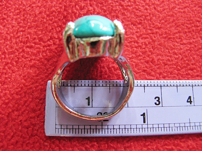 สินค้าหมดค่ะ แหวนหินเทอร์ควอยส์สีเขียว โรเดียมสีเงิน(มีโชค)แบบ6ค่ะ