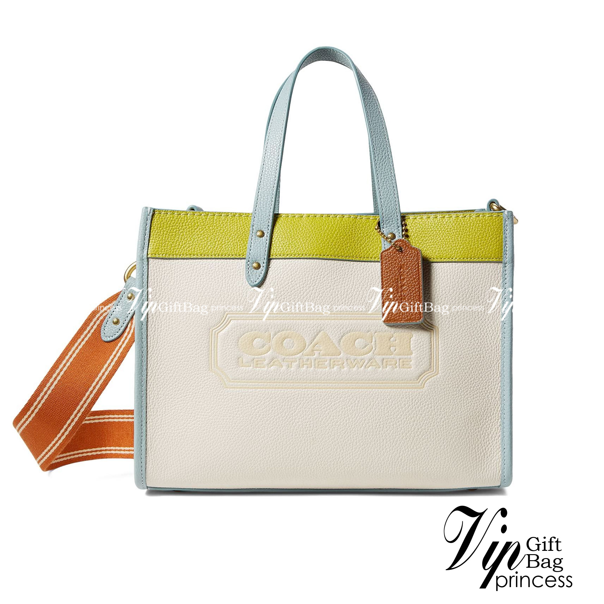 COACH FIELD TOTE 30 IN COLORBLOCK WITH COACH BADGE ((C0777)) พร้อมส่งอีกครั้ง! ไม่มีสักใบยังไงไหว สีคือผู้ดี แจ่มใส ละมุนตา ไม่ฉูดฉาด แถมคุณภาพเต็ม100 เหมือนเดิมเลยค่ะ! กระเป๋าทรงTote ใบใหญ่ หนังแท้อย่างดี ลายหนังสวยมากๆ หลงรักแน่นอน คอนเฟิร์มค่าา! สีที่ใ