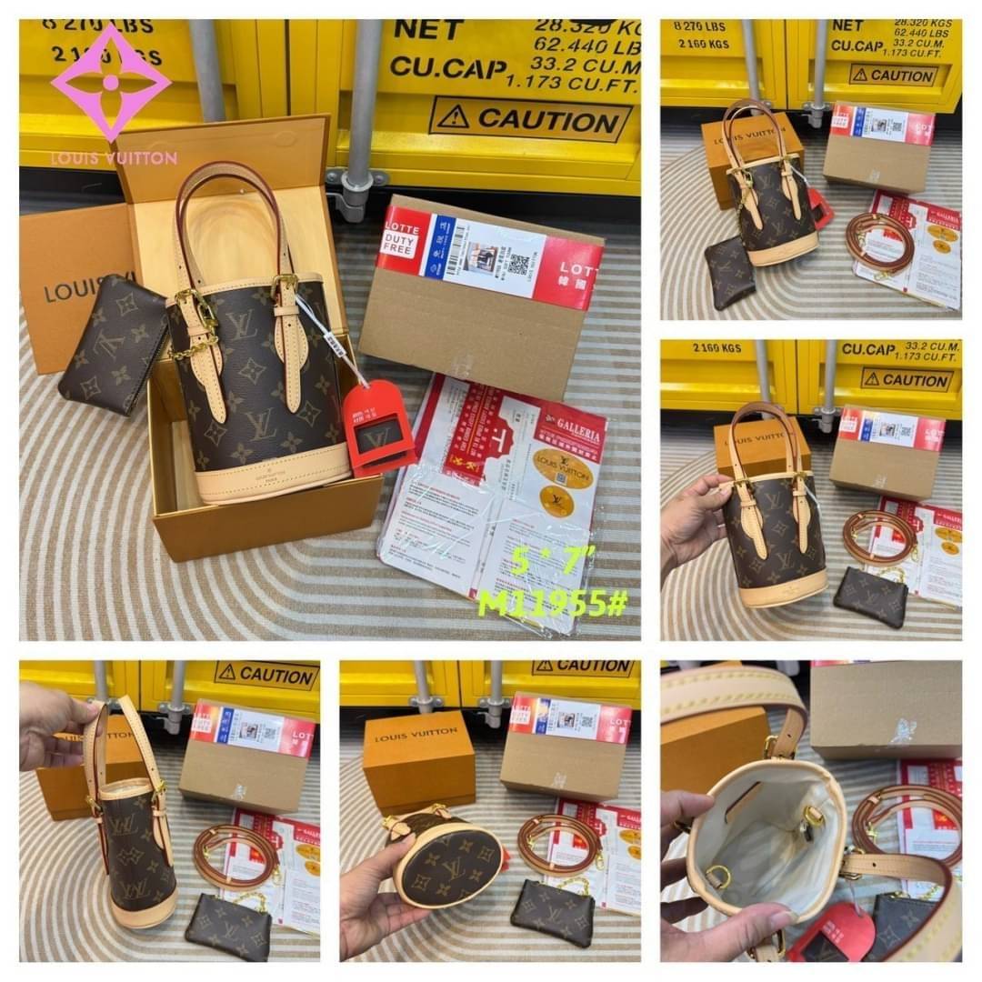 LV Mini Bucket Vintage Bag กระเป๋าสะพายทรงบัคเก็ตวินเทจ ขนาดเล็กน่ารัก พร้อมใบเล็ก สวยหรูดูผู้ดี ภายในโล่งกว้าง ใบลูกจะคล้องติดกัน หรือแยกออกแล้วสะพายเดี่ยวๆก็เลิศ น้องใหม่น่ารักสุดคุ้มขนาดนี้ ต้องตำแล้วน้า