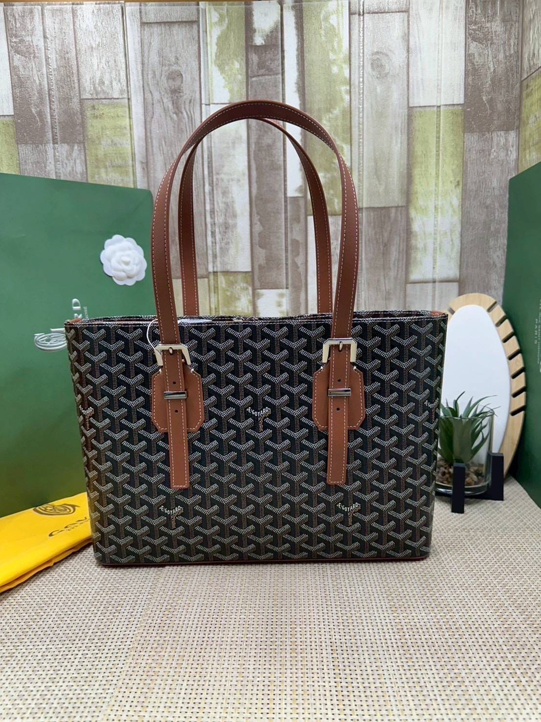 7 สี ORI หนังแท้ | GOYARD Goyardine Sac Marie Galante 35cm / Goyard Tote Bag กระเป๋าสะพายทรงโท้ท พร้อมหูจับใช้งานง่าย ภายในโล่งกว้าง หรูหราลงตัว