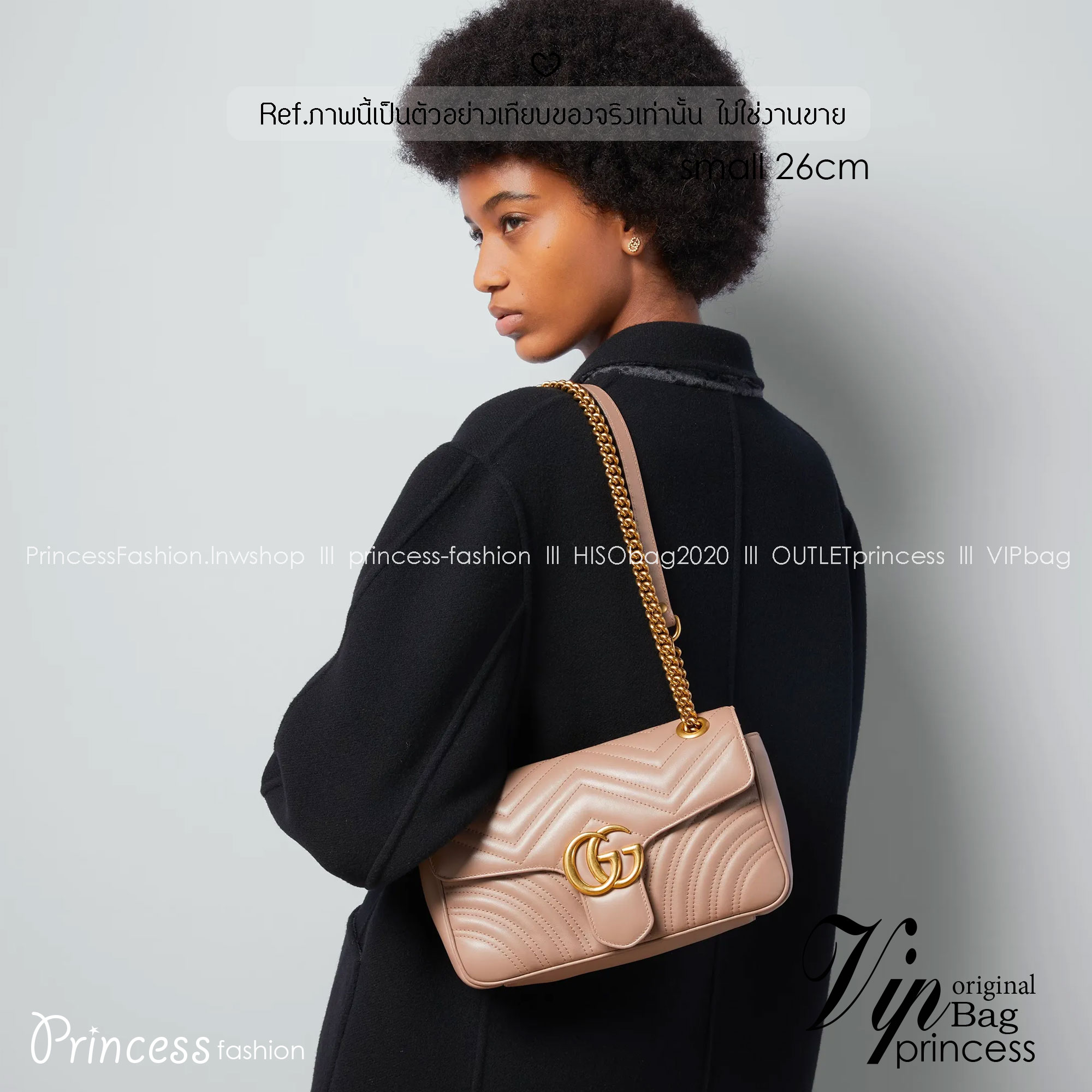 ORI | หนังแท้ GG Marmont small shoulder bag กระเป๋าสะพายข้างรุ่นคลาสสิค ดูแพง อัพลุคได้สบายๆ ด้านหลังดีไซน์รูปหัวใจ