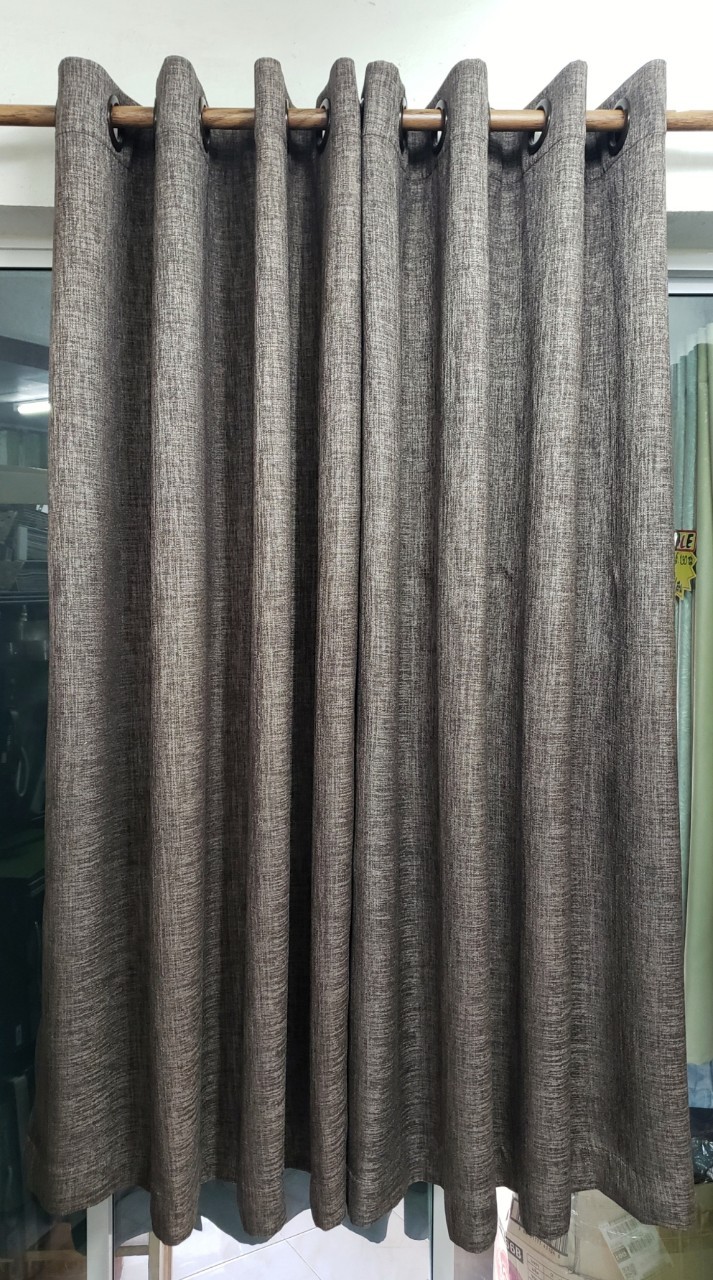 ผ้าม่าน กันแสงUV95% ผ้าม่าน รุ่นมัสลิน สีเทาดำ ก.270*ส.180ซม./ผืน สวยมาก แนวผ้าป่าน