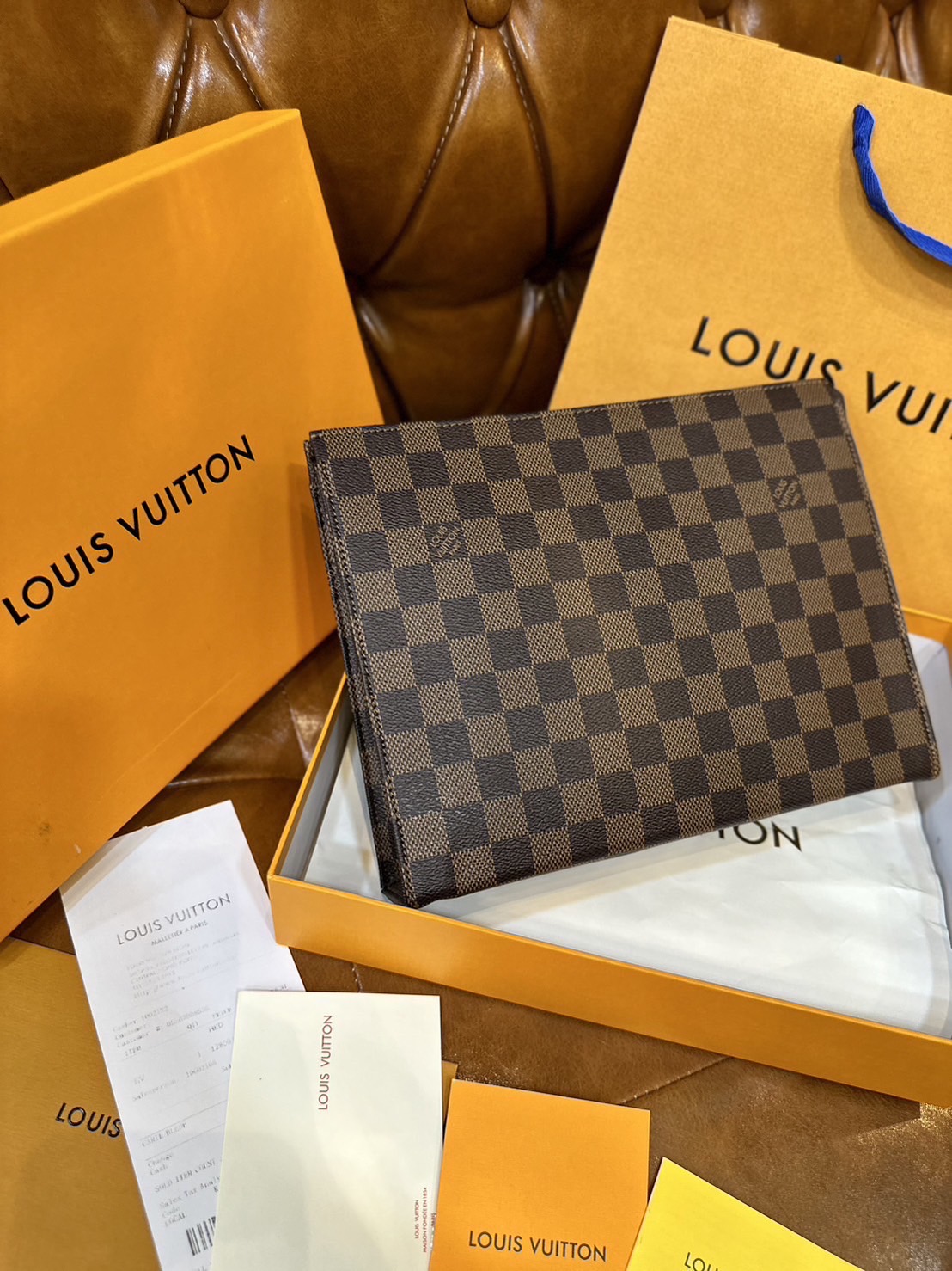 LV Pochette Voyage MM / LV Clutch กระเป๋าถือทรงคลัช ทรงพอช เกรดออริ สลับแท้ 1:1 ใช้ต่างประเทศได้ ใช้ได้ทั้งชายหญิง