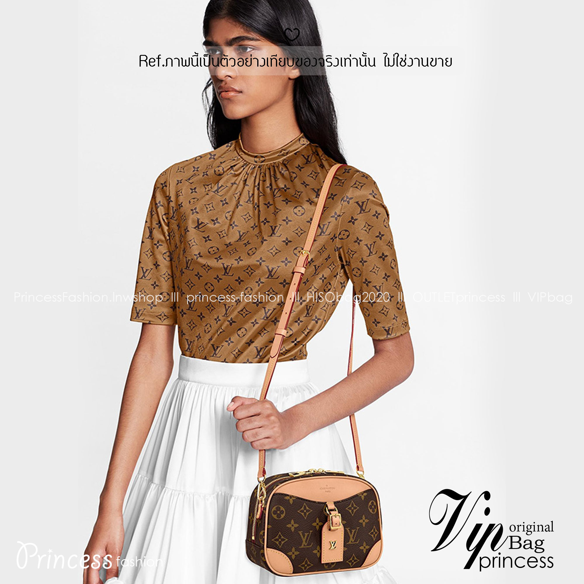 LV Deauville Mini Monogram Canvas bag กระเป๋าสะพายทรงกล่อง ไซส์เล็กกะทัดรัด The Best Seller ที่สาวๆตามหา พกพาสะดวก รูปทรงสวยหรู