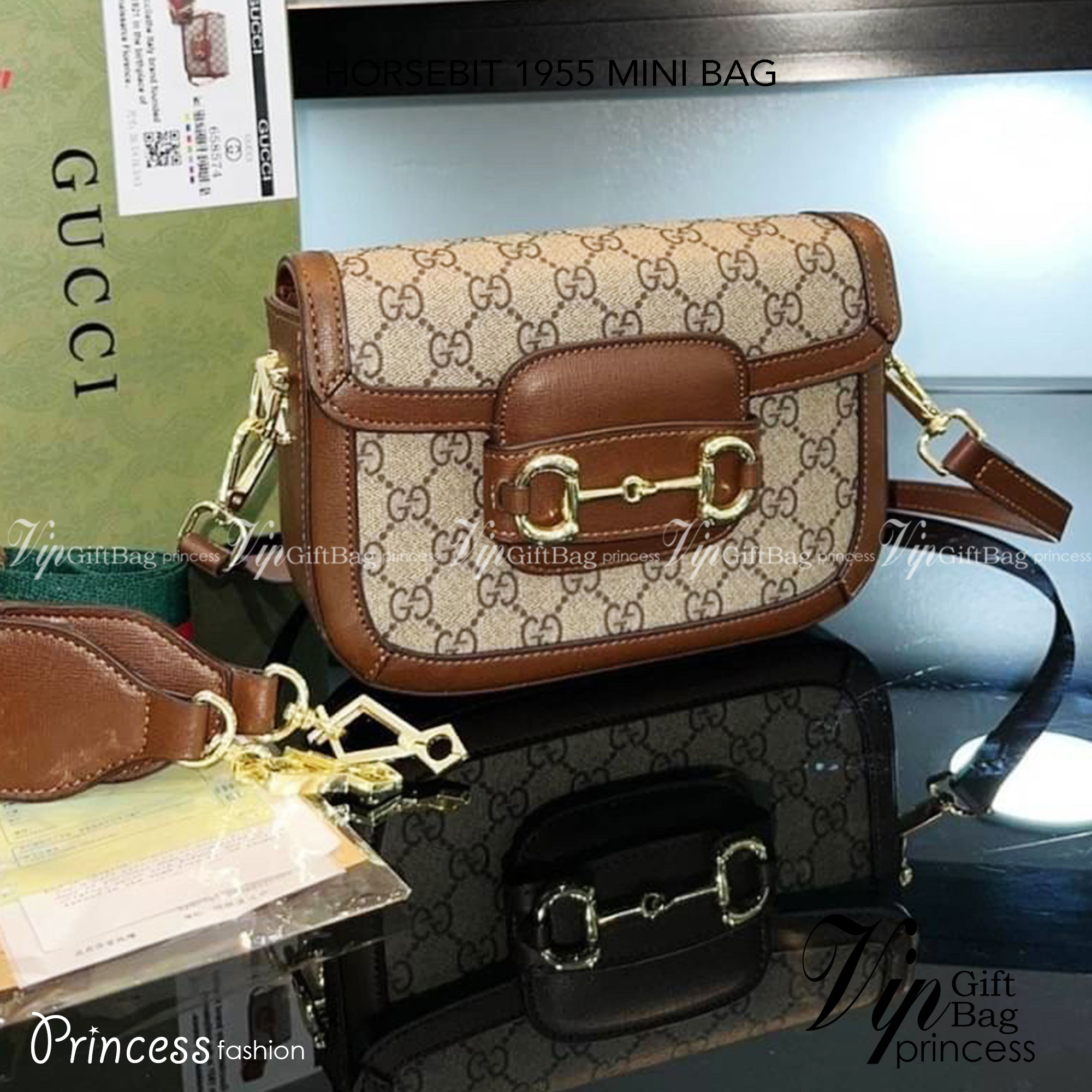 GUCCI HORSEBIT 1955 MINI BAG กระเป๋าสะพาย crossbody รุ่นฮิต สุดหรูหรา คลาสสิค จุของสำคัญได้เยอะ มาพร้อมสายสะพายยาว 2 เส้น สามารถ ปรับระดับได้ ถอดออกได้ รุ่นนี้ใช้งานดีมาก บอกต่อกันถึงที่สุด ใช้ได้ทุกโอกาส เป็นอีกรุ่นที่โดดเด่นมากๆ