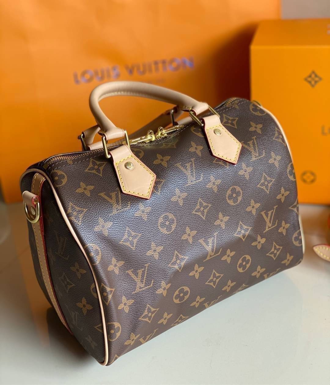 LV Speedy 25 Damier Monogram เกรดออริจินอล พร้อมส่งที่ไทย ภาพสินค้าถ่ายจากงานขายจริง ใช้งานต่างประเทศได้