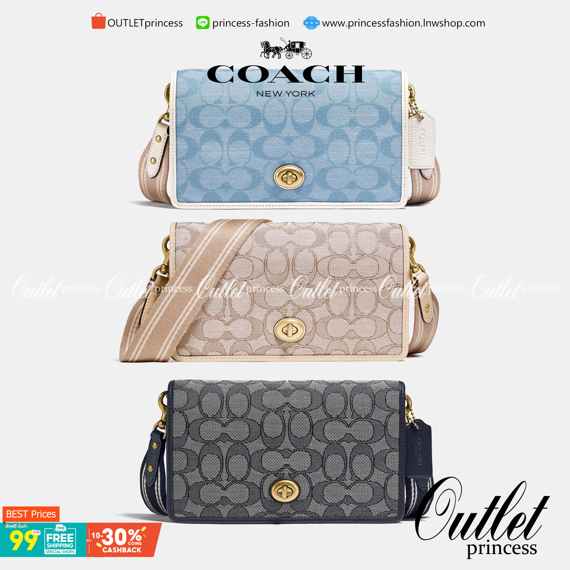 COACH C3824 FOLDOVER CROSSBODY CLUTCH IN SIGNATURE JACQUARD คลัทช์เก๋ๆที่สาวๆตามหา 2IN1 ไปอีกหนึ่ง!! กระเป๋าสะพายทรงคลัชท์ ใช้งานได้ถึง 2 แบบ จะพกเดี่ยวๆแทนกระเป๋าสตางค์ หรือคล้องสายสะพายข้าง สะพายชิคๆคูลๆ ก็ได้อีก มันดีงามมากทุกสี เพราะความละมุนของผ้า ja