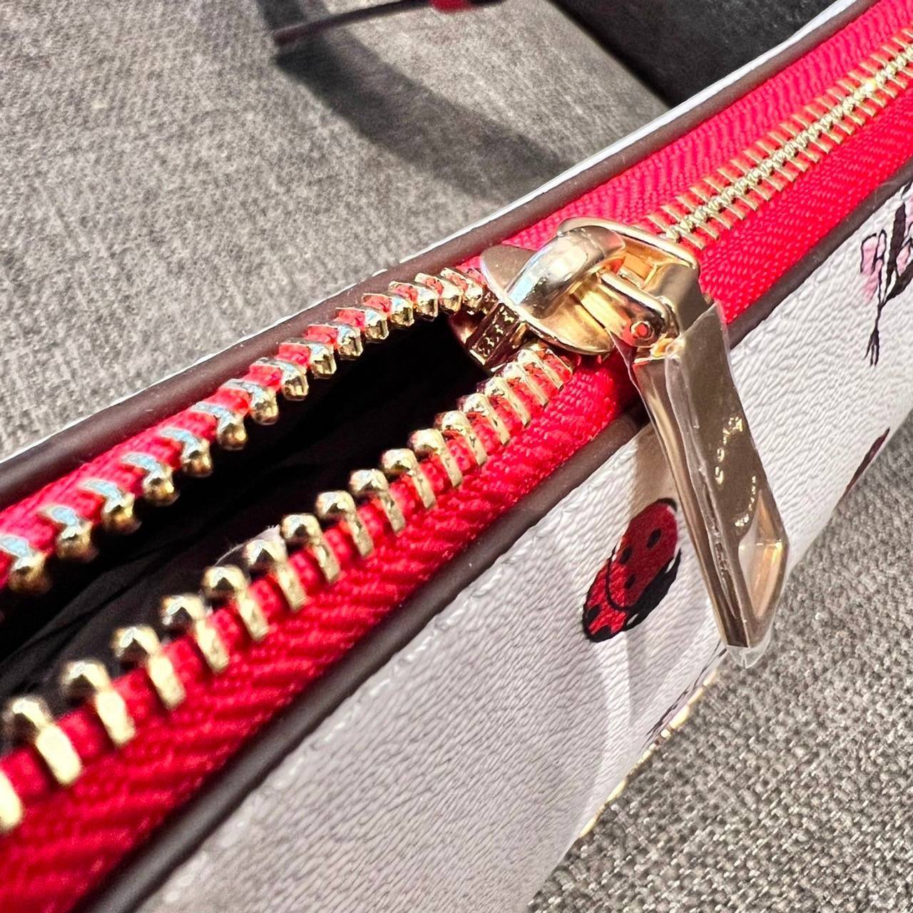 COACH C7973 JES BAGUETTE WITH LADYBUG FLORAL PRINT คอลเลคชั่นใหม่ล่าสุด พร้อมเสิร์ฟความสวยถึงบ้านเช่นเคย!! กระเป๋าสะพายทรงบาแกตต์ ดีไซน์ย้อนยุค ที่แอบแฝงความเรียบหรูดูแพงอยู่ในตัว โดดเด่นด้วยสายสะพายเส้นใหญ่ โทนสีคอนทราส ทำให้ไอเท็มนี้ดูมีลูกเล่นมากขึ้น ว