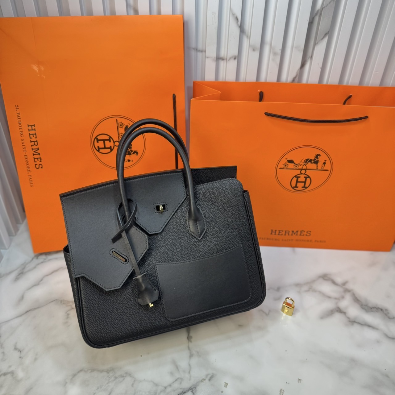 ORI หนังแท้ | Hermes Birkin Desordre 30 Bag กระเป๋าสะพายดีไซน์ใหม่ หรูหรา