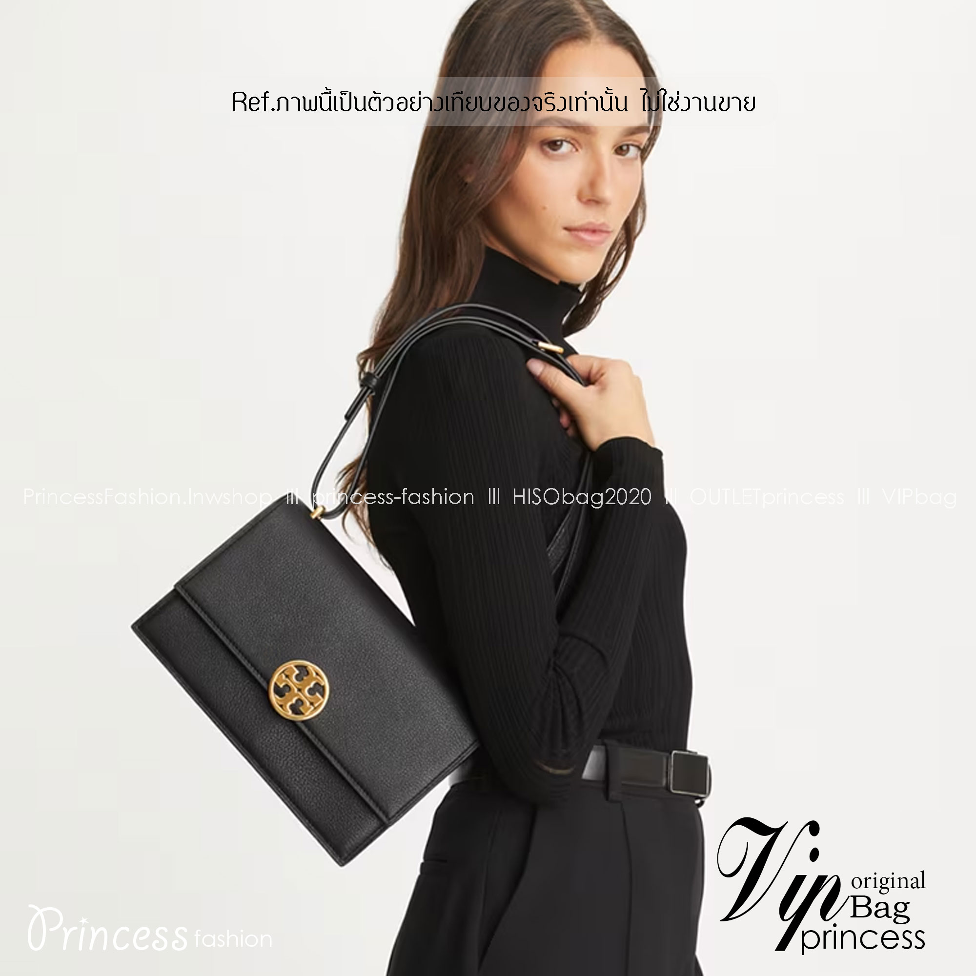 TORY BURCH MILLER LEATHER SHOULDER BAG กระเป๋าสะพายสวยหรู ผู้ดีทุกสี สายถอดได้ ถือเป็นคลัชได้ เกรดออริ สลับแท้ 1:1 ใช้งานต่างประเทศได้