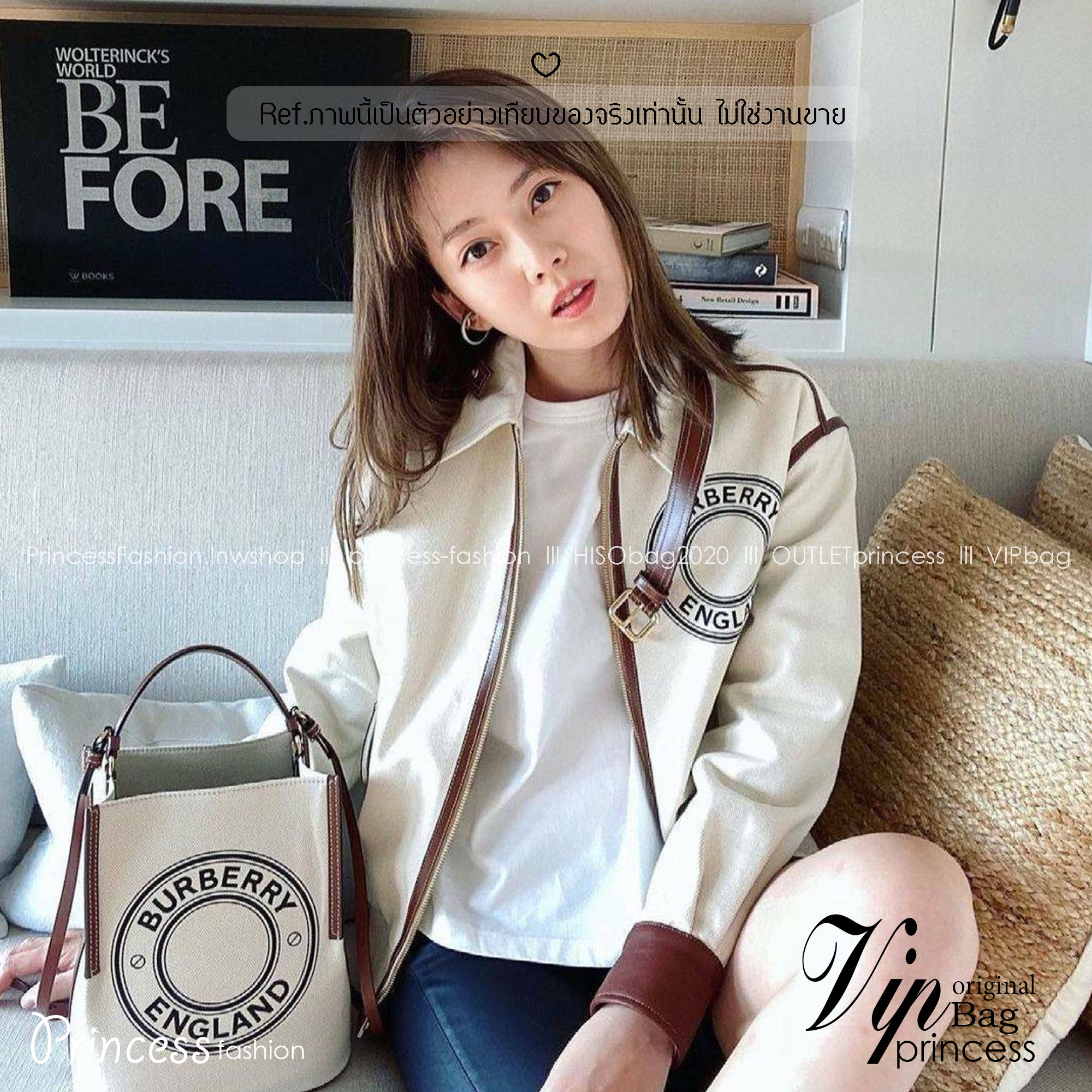 BURBERRY FRAGRANCES CROSSBODY BUCKET BAG กระเป๋าทรงบัคเก็ต รุ่นวินเทจสวยหรูอยู่ทรง มาพร้อมกระเป๋าคลัชใบเล็กสีน้ำตาลเข้าชุด จุของได้เยอะ งานจริงสวยน่าใช้มากๆ